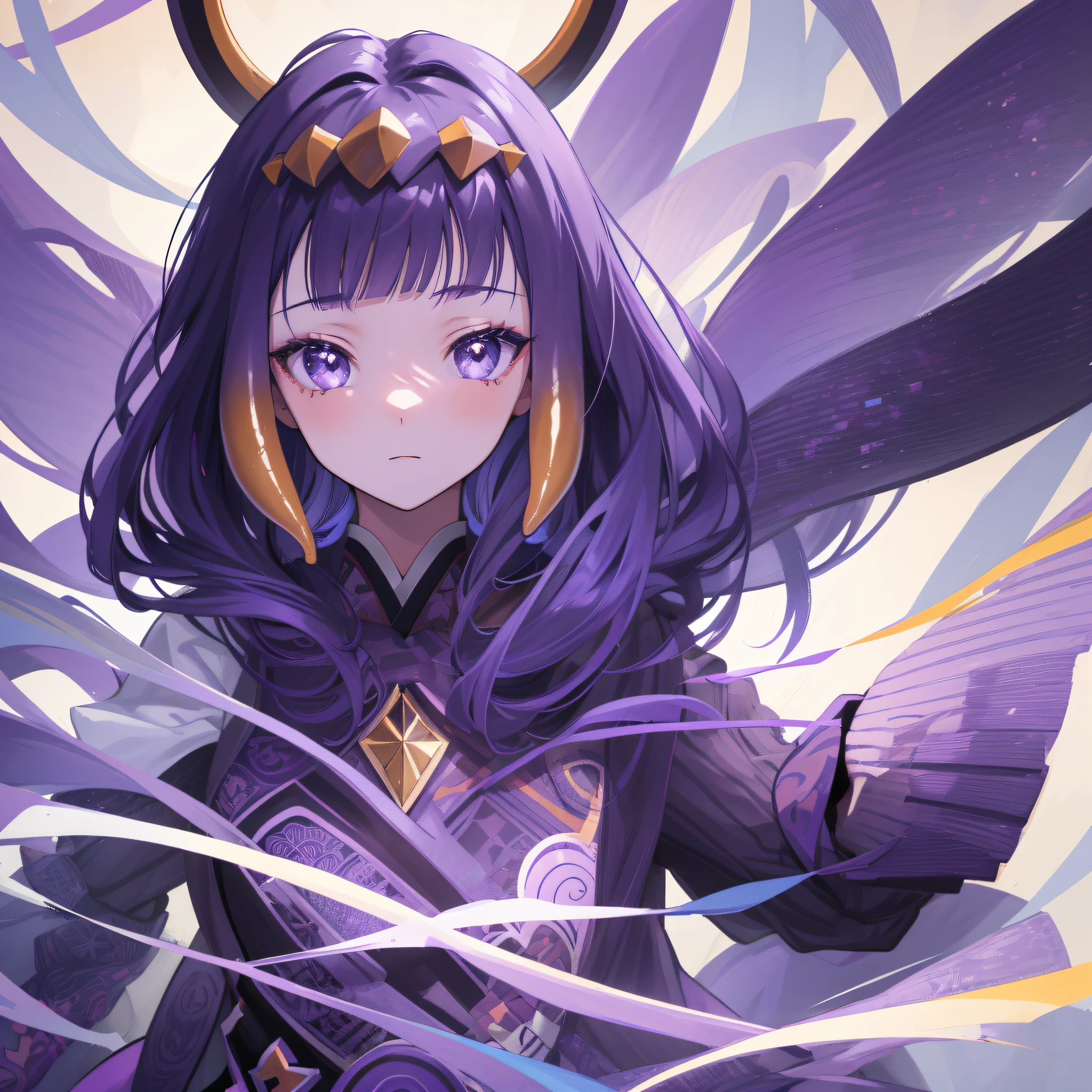 (人物: Ninomae Ina'Nis), {purple hair}, tentacle hair,  purple eyes,  (masterpiece:1.2), 1girl, solo, best quality, shiny skin, hyper detailed ultra high res, cute, looking at viewer, extremely detailed wallpaper, close up portrait,