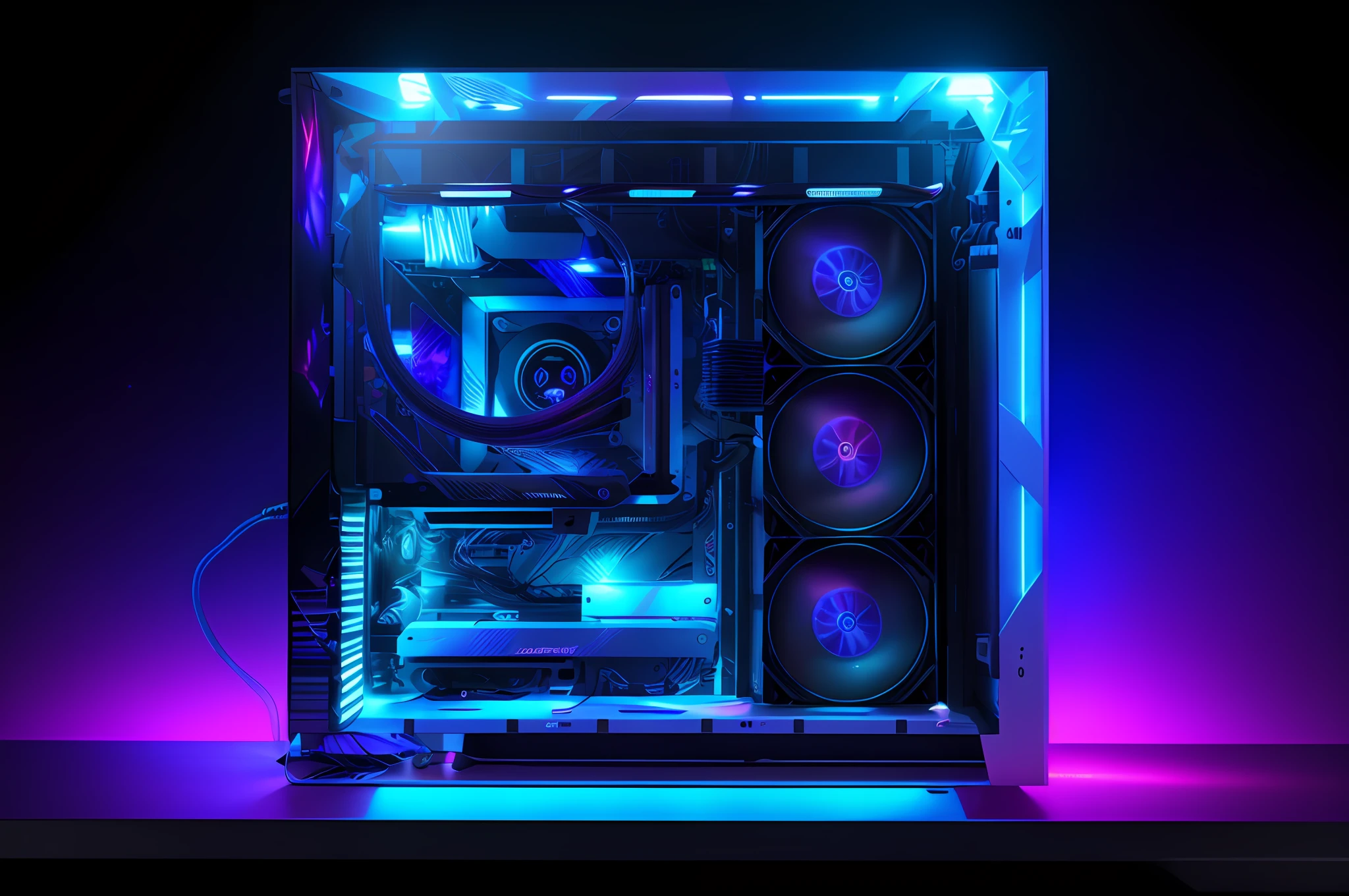 Computer Case Interior, Custom Computer, Liquid Cooled Desktop, Water Cooled, Liquid Cooled, Water Cooled, Beautiful RTX Reflection, RGB Ethereal Lighting, Liquid Cooling, RTX Reflection, Gaming PC Case, Fractal Design, Gaming PC, PC Gaming, Front Full, Gaming PC, Ultra Real, Light and Shadow