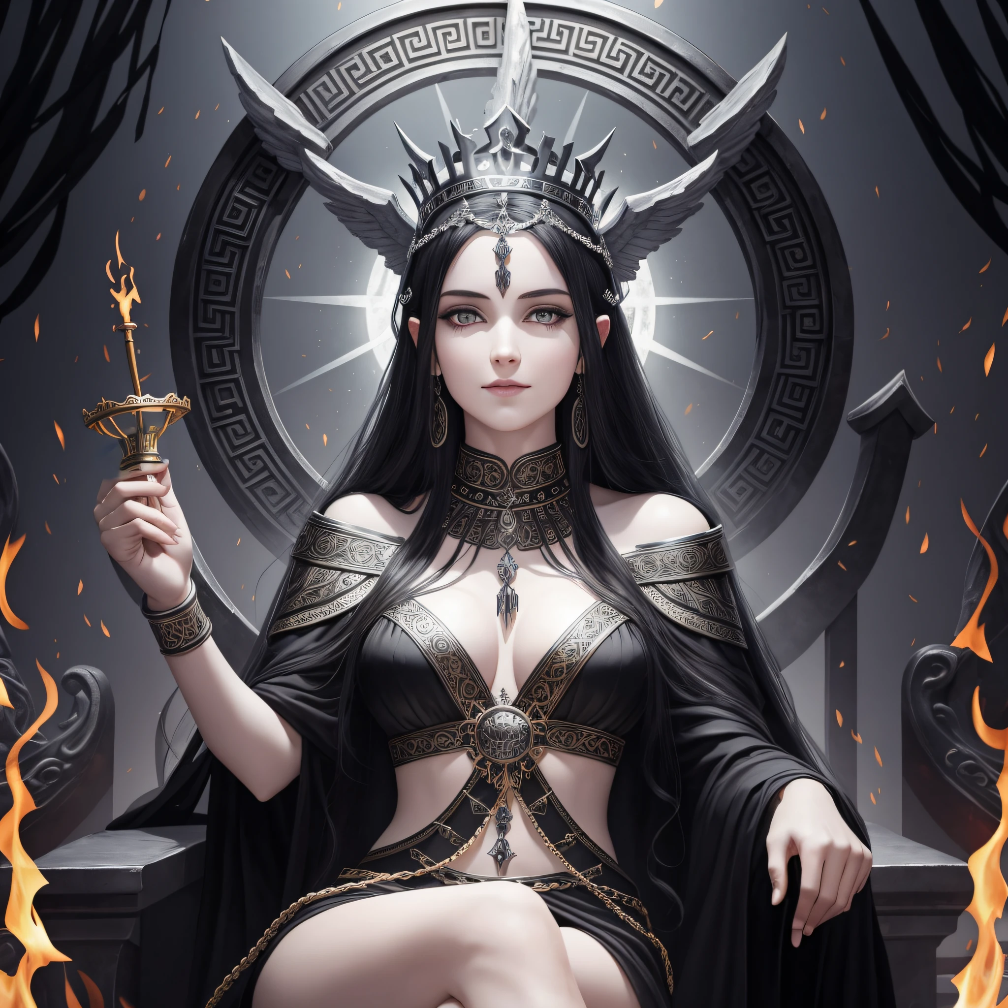 (Three Intimate Goddesses)is chatting happily in an ancient Greek temple、"The first is the goddess of wild nature and hunting、With (((blonde hair)))and(((blue eye)))、With fair skin、Is tall and slender, 、Showing off the perfect pair of long legs、Wearing {(very short:1.7)、(white, :1.5)、Sleeveless Greek chiton}、(Wearing a golden circlet)"、 "The second is the goddess of war and wisdom、With ((dark black hair))and((gray eyes))、With fair skin、Is tall and muscular、Wearing ((Golden Armor)), Putting on a ((Corinthian helmet))"、"The third is the goddess of Hearth and fire、With ((Dark red hair))and((dark red eyes))、With fair skin、Wearing (long、white, 、Sleeveless Greek toga), (Putting on a veil)"、Greek mythology、 Mythological atmosphere、photorealistic、ultra quality、Ultra Detailed、Description of Super Hand、masterpiece, 、8K、HDR