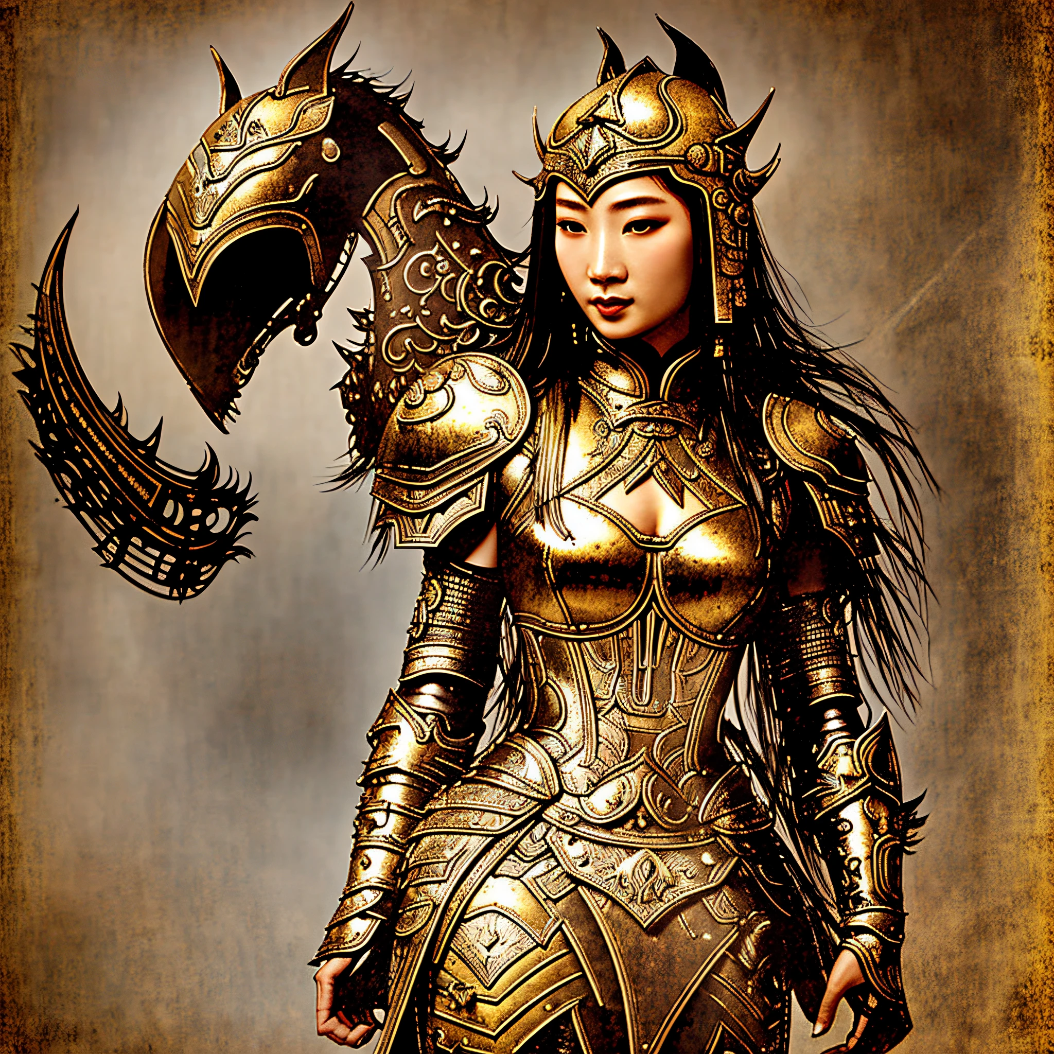 Chinese Song dynasty beauty in armor --auto --s2