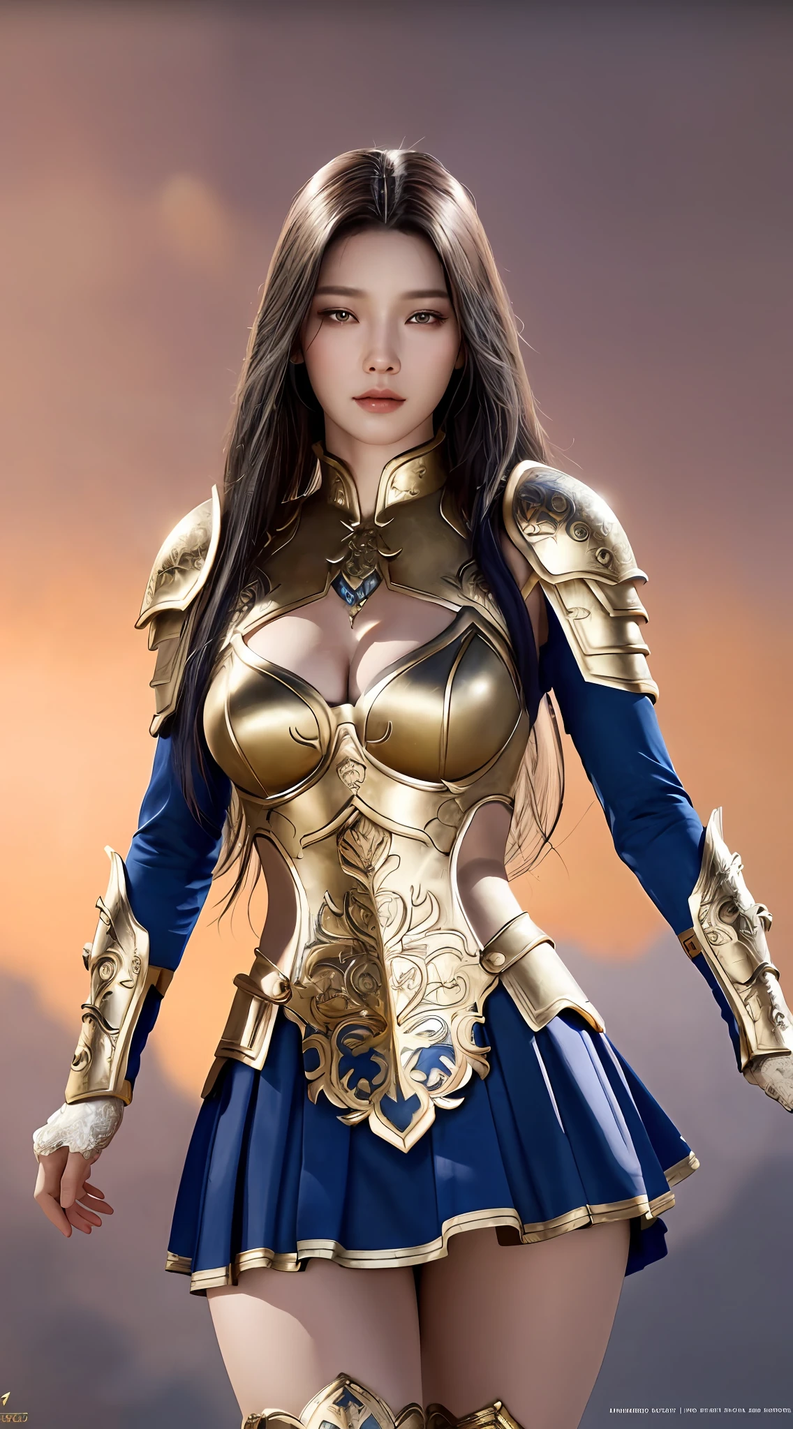 nsfw, 8K original photo, best quality, masterpiece, super high resolution, film grain, movie, 1girl, looking at the audience, natural skin texture, realistic eye and face details, full lips, a sexy woman in gold and silver lotus lace armor dress, cheng wei pan in artstation, by Yang J, detailed fantasy art, stunning character art, fan art best art station, epic exquisite character art, beautiful armor, extremely detailed artgerm, detailed digital anime art, Artgerm in ArtStation pixiv, armor girl, : 1.2, (miniskirt: 1, 5), huge breasts, sexy seductive, bare breasts