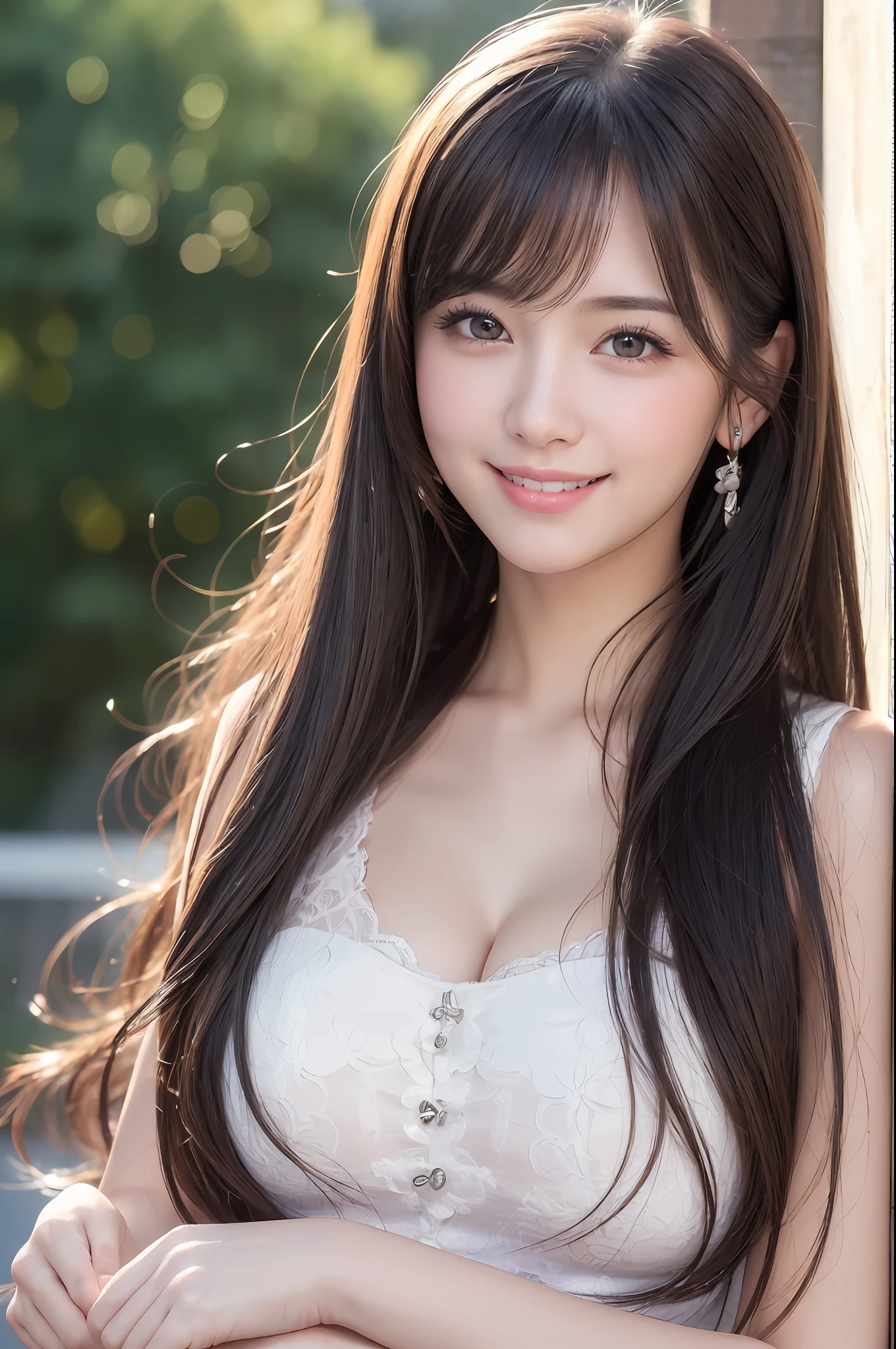 (8k, best quality, masterpiece:1.2), (realistic, photo-realistic:1.37), ultra-detailed, 1 girl,cute, solo, (nose blush),(smile:1.15),(closed mouth) small breasts,beautiful detailed eyes, (long hair:1.2),floating hair NovaFrogStyle, upper body,