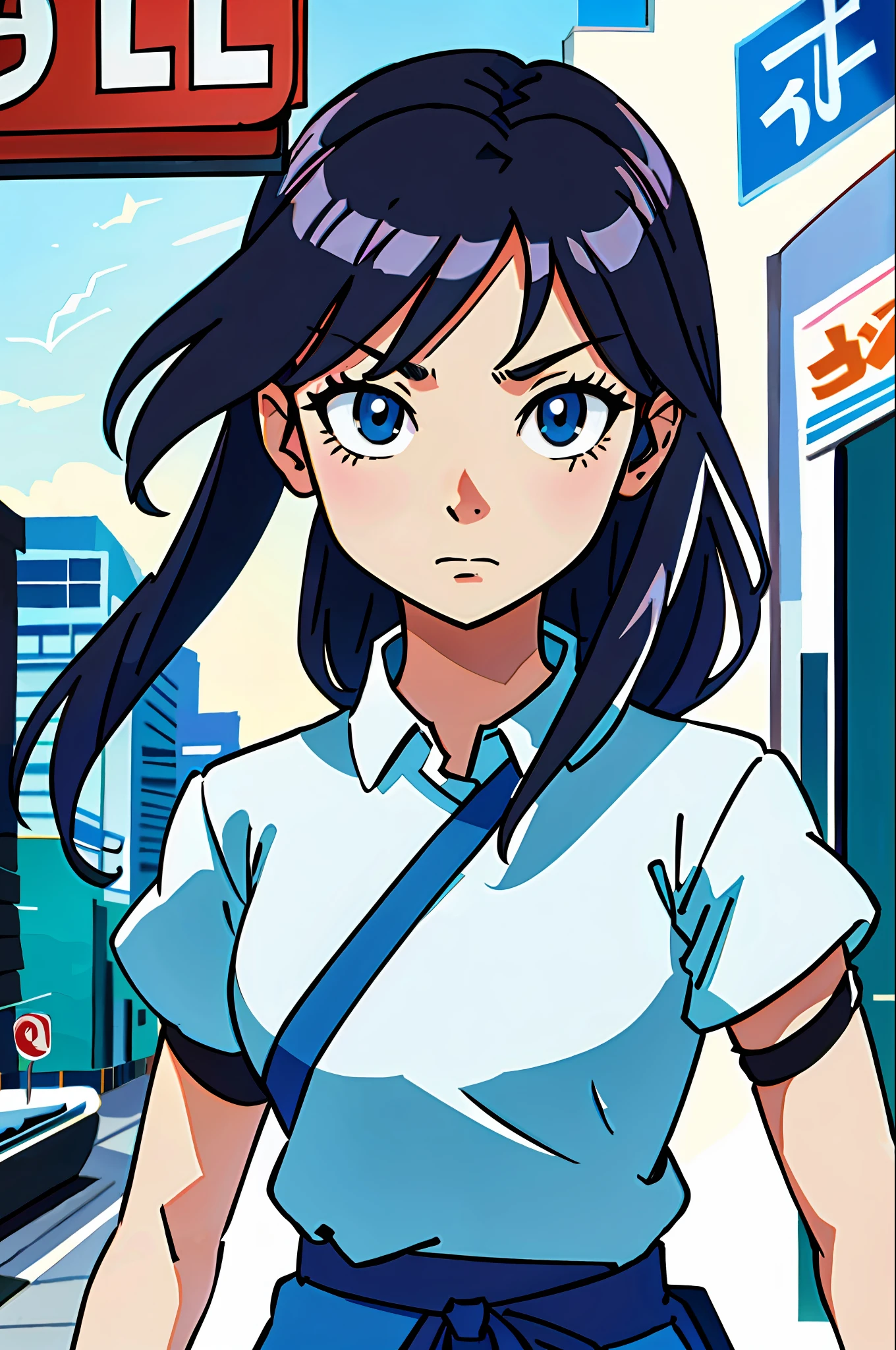 (best-quality:0.8),
(best-quality:0.8), perfect anime illustration, extreme closeup portrait of a pretty woman walking through the city