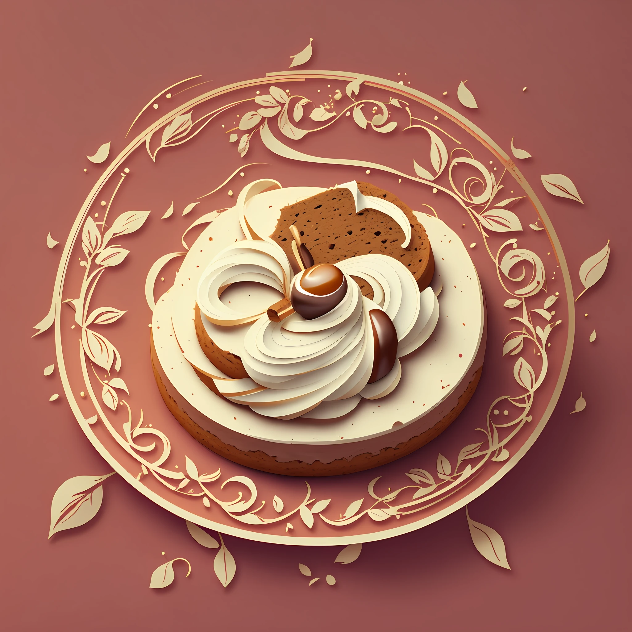 Hazelnut cake shop, logo, vector, line art, inspiration, bond, text, --auto --s2