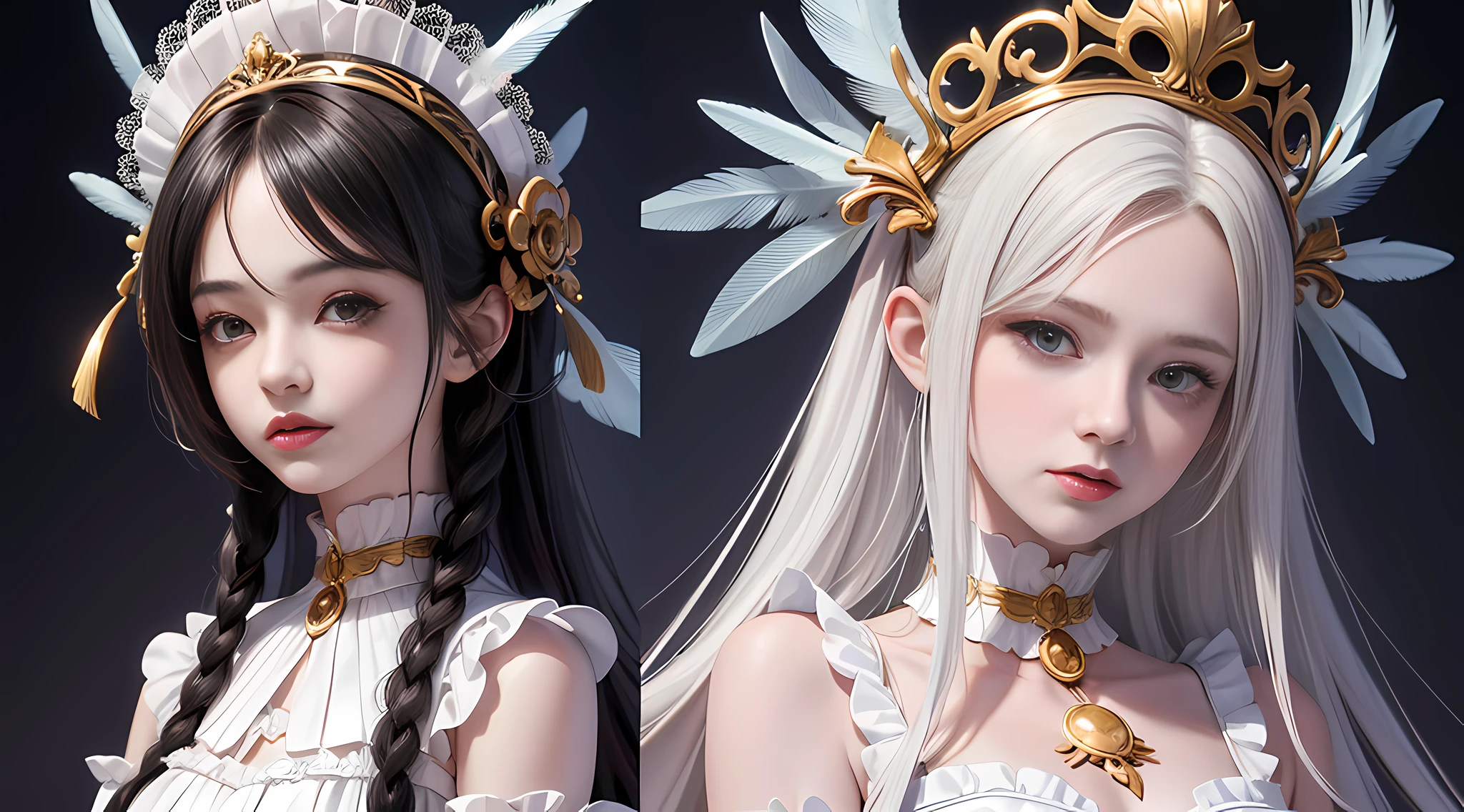 Drawing a woman with long hair and a feather hat, detailed portrait of anime girl, portrait anime girl, Artgerm. High detail, stunning anime face portrait, digital anime art, art germ. Anime illustration, detailed digital anime art, anime girl portrait, Guvez style artwork, realistic digital art 4k, realistic digital art 4k, realistic, aesthetic