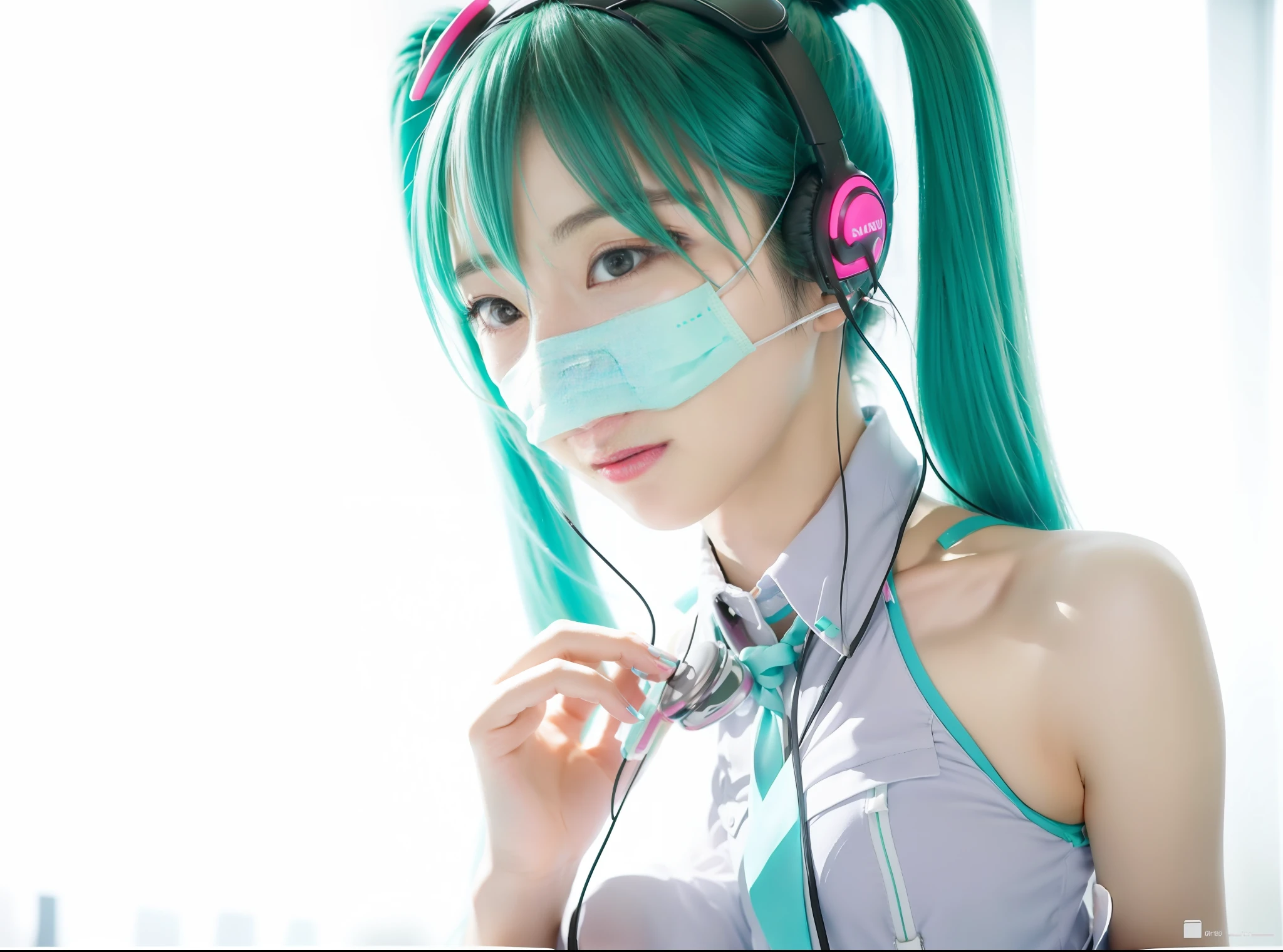 Hatsune Miku, Mask, Headphones,
