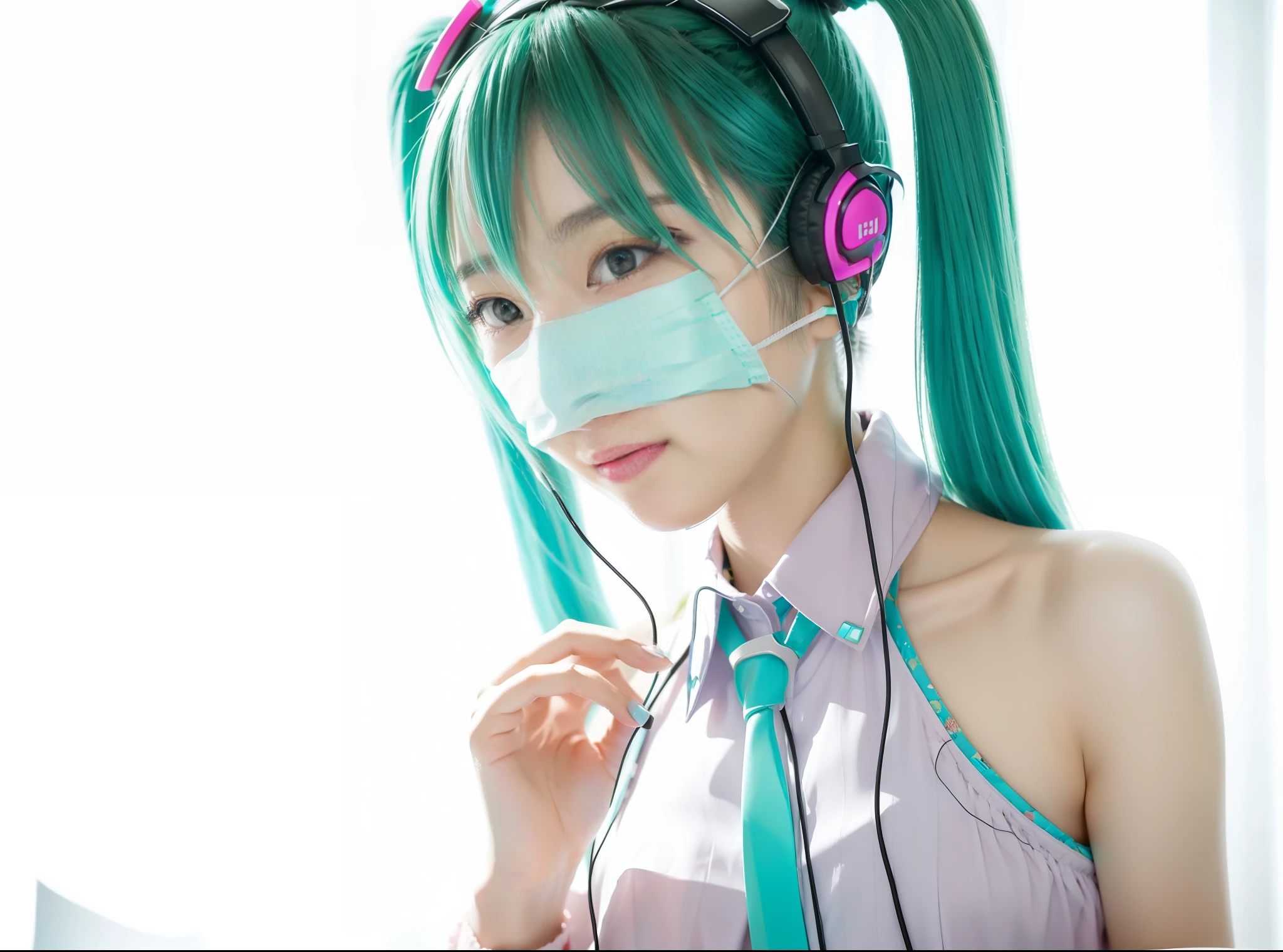 Hatsune Miku, Mask, Headphones,