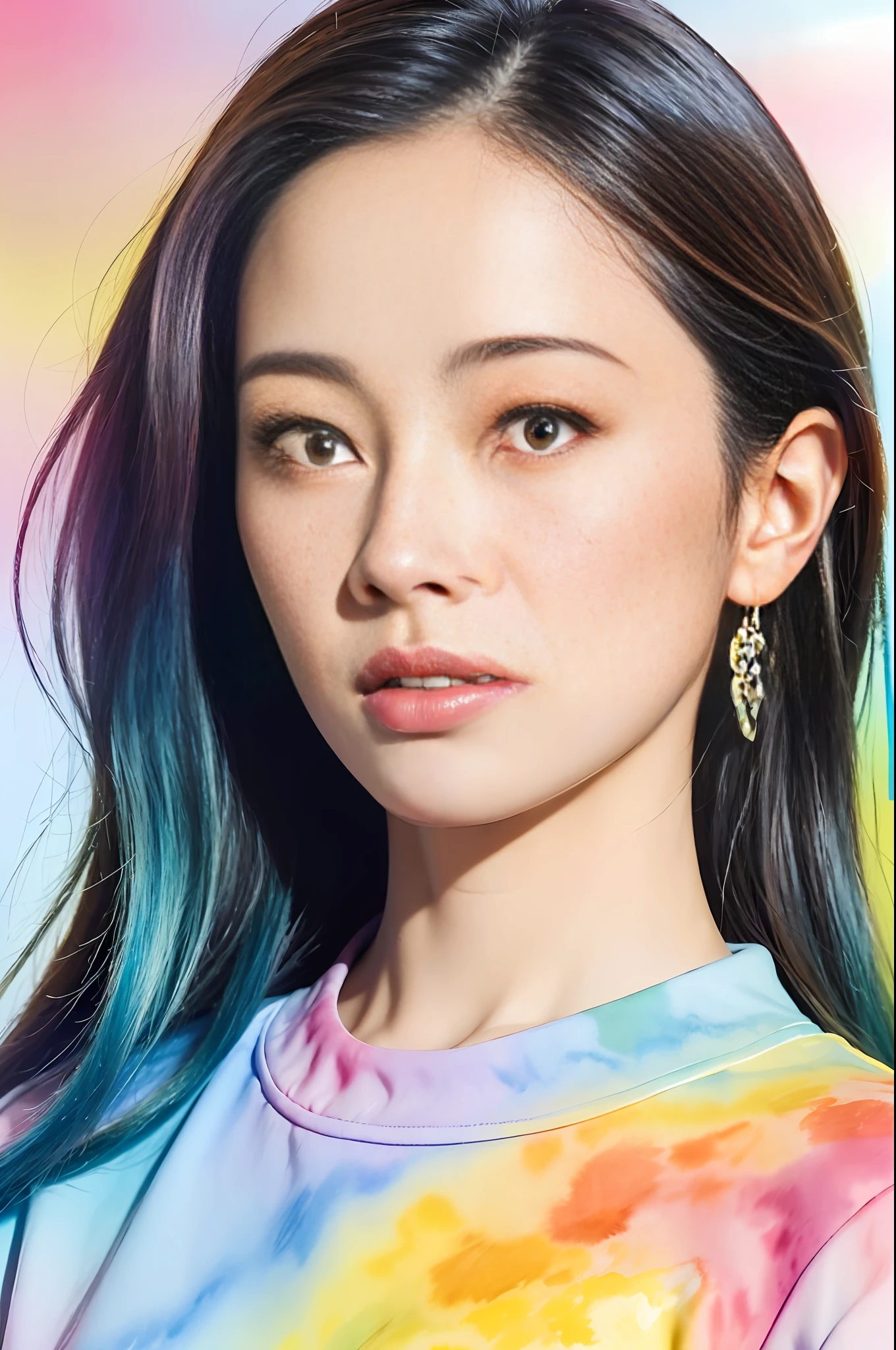 (masterpiece, top quality, best quality, official art, beautiful and aesthetic:1.2), (1girl:1.3), extreme detailed,colorful,highest detailed,(watercolour painting:1.3), optical mixing, playful patterns, lively texture, rich colors, unique visual effect