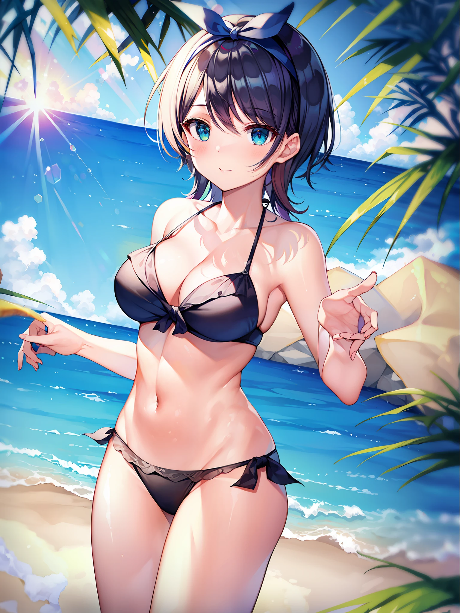 (masterpiece, best quality, 8k, highres:1.2), 1girl, bikini, beach,