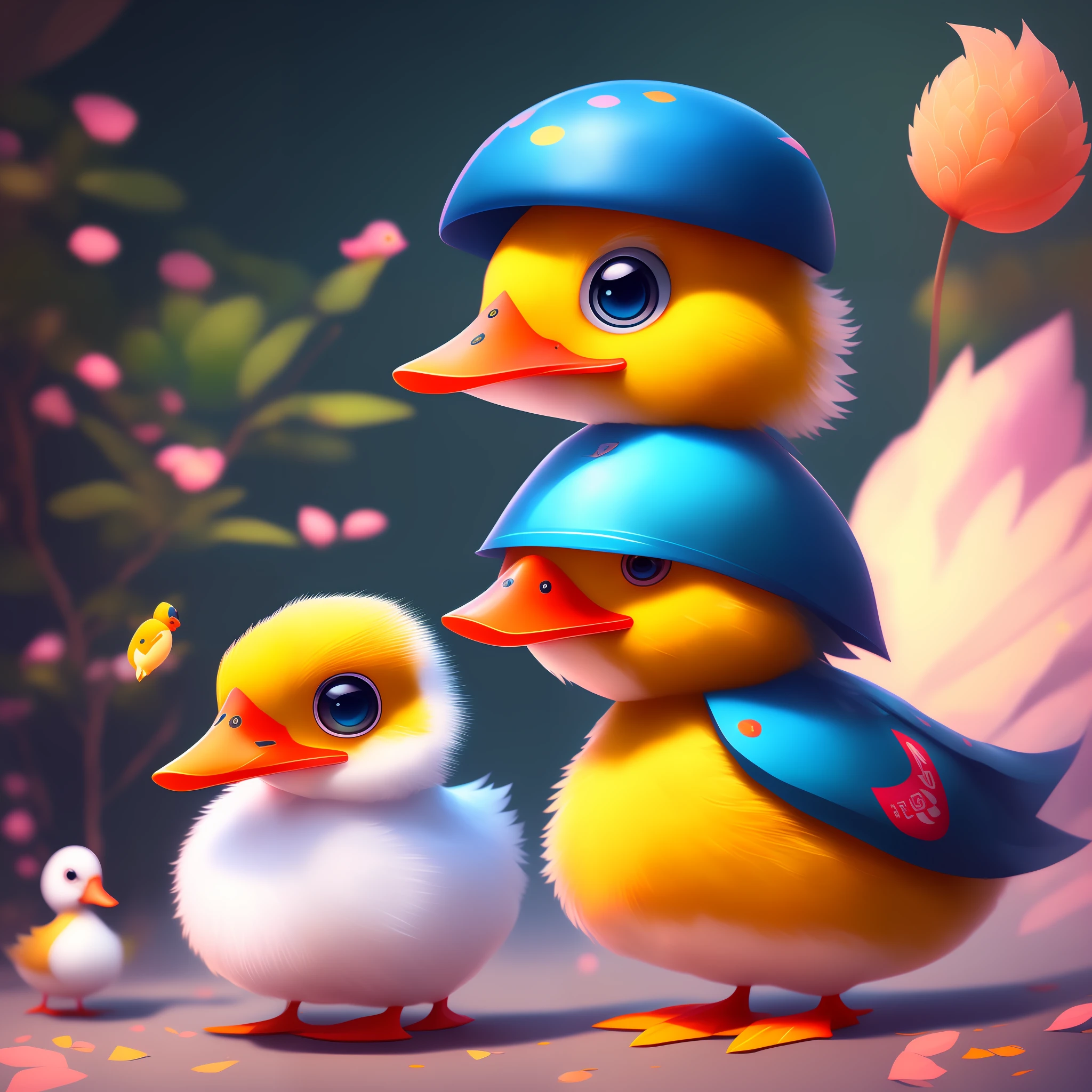 Portrait of Cute (Dikuki: 1.1), Duck: 0.9), Digital Art, Trending Art Station, 4K, High Detail, Colorful Pop, Fun