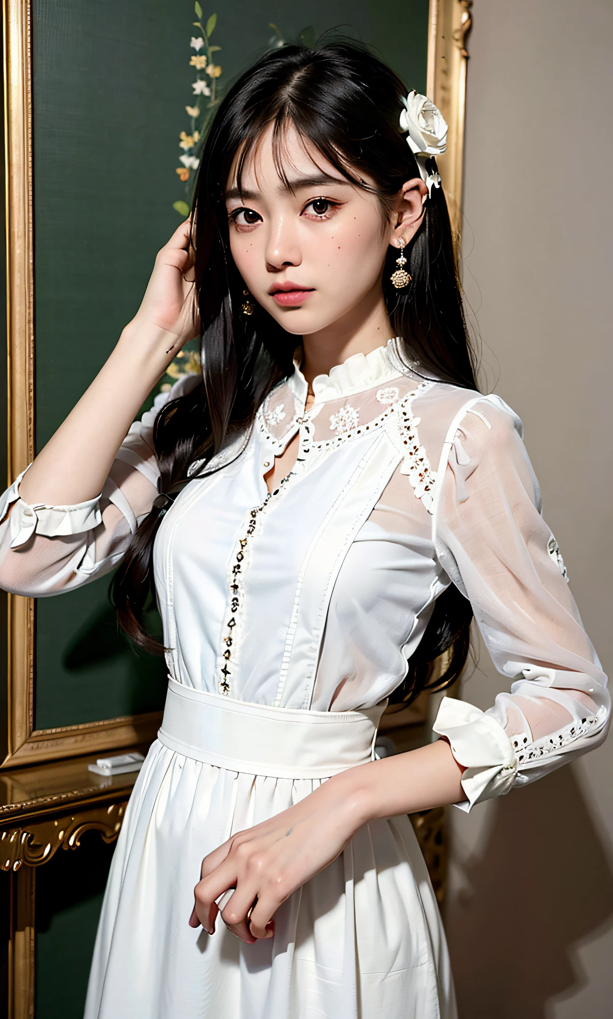 ((masterpiece,best quality,ultra detailed,ultra high res,detailed background)),(1 girl,solo:1.1),Regular,stylish pose,textile art,fiber manipulation,woven designs,fabric collage,quilting,embroidery,innovative techniques,tactile creations