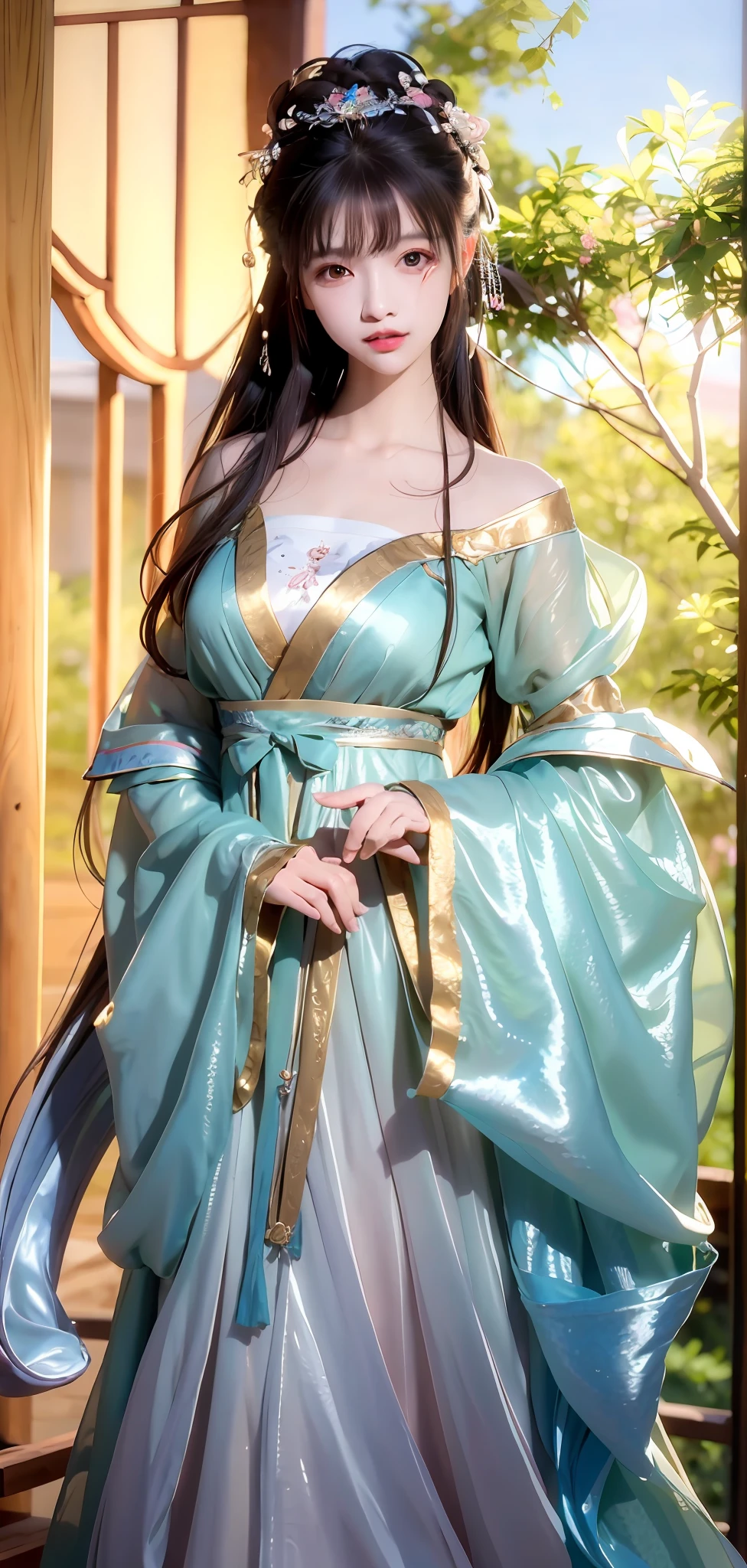 best quality, pretty, pretty, pretty, pretty, extremely detailed, unity, 8k fine wallpaper, fine details, masterpiece, best quality, official art, very detailed, very ridiculous, high resolution, very beautiful, beautiful eye and face details, hands behind your back