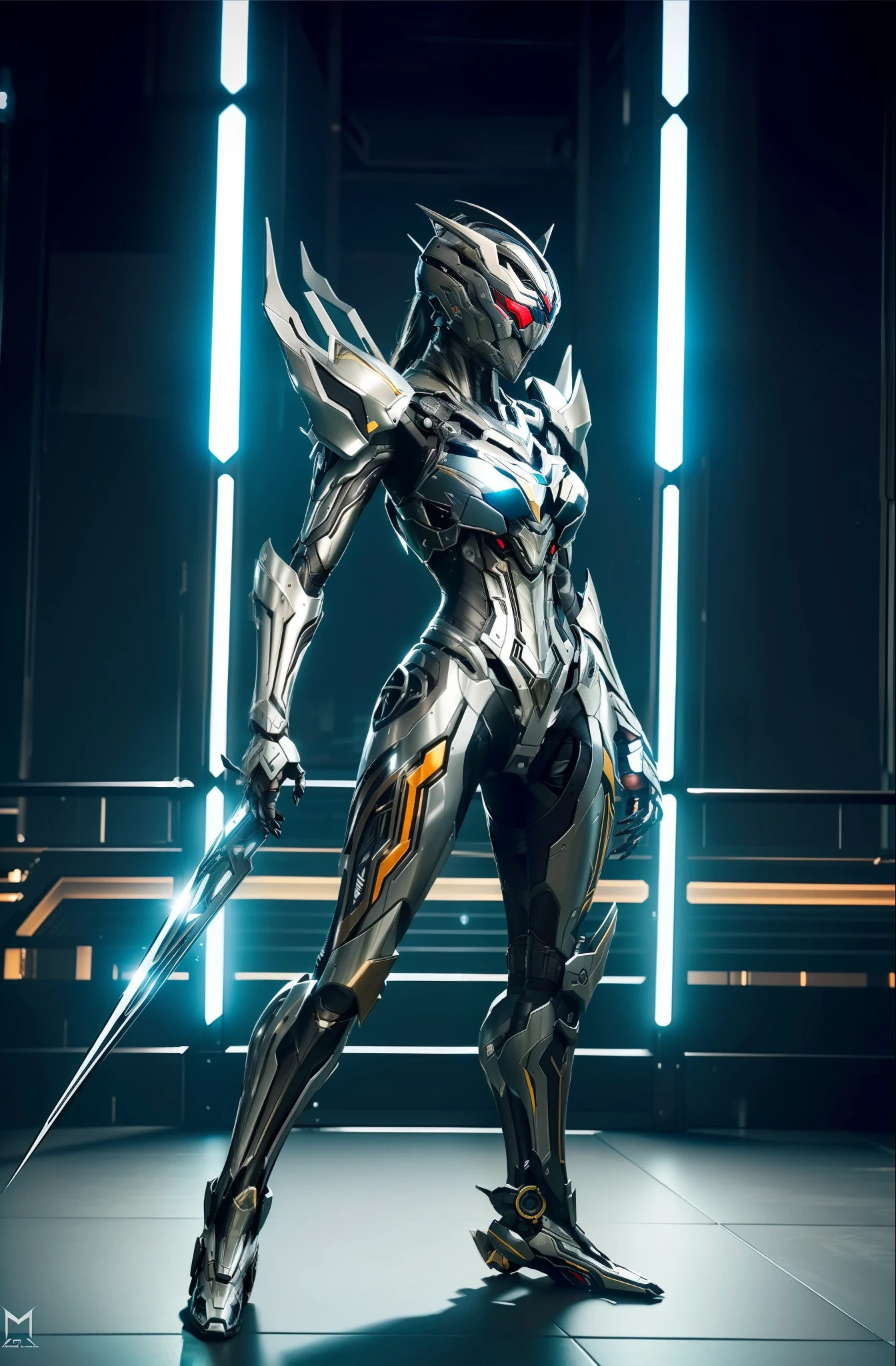 1 japanese, WARFRAME, prime,rhino prime,volt prime,saryn prime dynamic pose, intricate pattern, heavy metal, energy lines, faceless, glowing eyes, long silver hair, wind blown hair, elegant, intense, blood red and black uniform, bloody wings, solo, desert, sunny, bright, claws, dramatic lighting, (masterpiece:1.2), best quality, high resolution, beautiful detailed, extremely detailed, perfect lighting, zhongfenghua, from below ((best quality)), ((masterpiece:1.2)), (extremely detailed:1.1), (8k, high quality, cinematic, hyper realistic, illustration, letterbox), (autodesk maya, vray render, ray tracing, hdr), (16mm focal length, f/4 aperture, dynamic perspective, deep depth of field), (3D model, full body, (giant female stylized mecha with large glass cockpit and beautiful female inside), standing solo, dynamic pose, brutal robotic armor, stickers, stylized paint scheme, leds, japanese tech, samurai, cyberpunk rooftop background at night), (nighttime), (hdri:0.35, bloom:0.25, rim lighting, soft lighting, low key), dark theme:0.66, futobot confident,