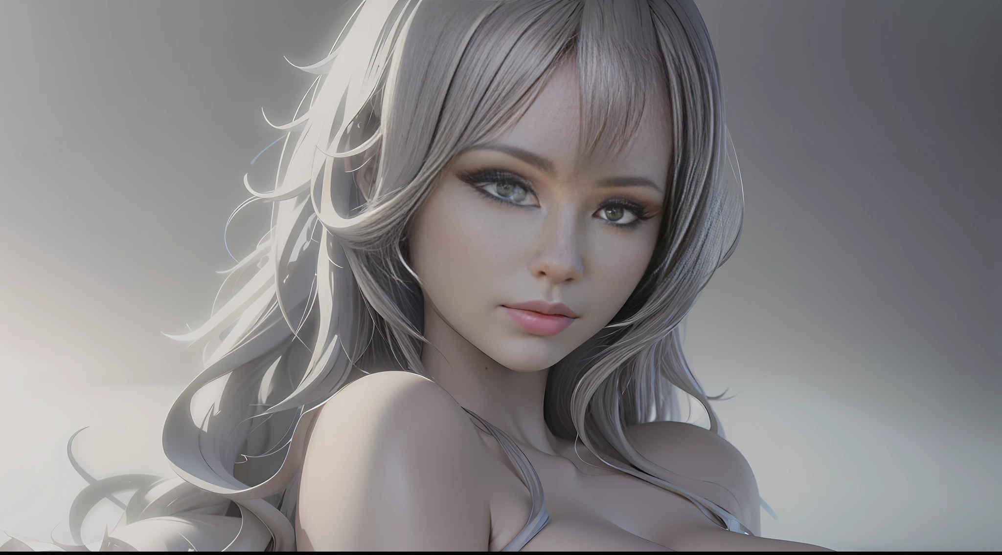 anime girl with long hair and big breast posing for a picture, smooth anime cg art, photorealistic anime girl render, detailed digital anime art, 3 d anime realistic, detailed portrait of anime girl, digital anime art, artgerm ; 3d unreal engine, artgerm. high detail, advanced digital anime art, 8k high quality detailed art