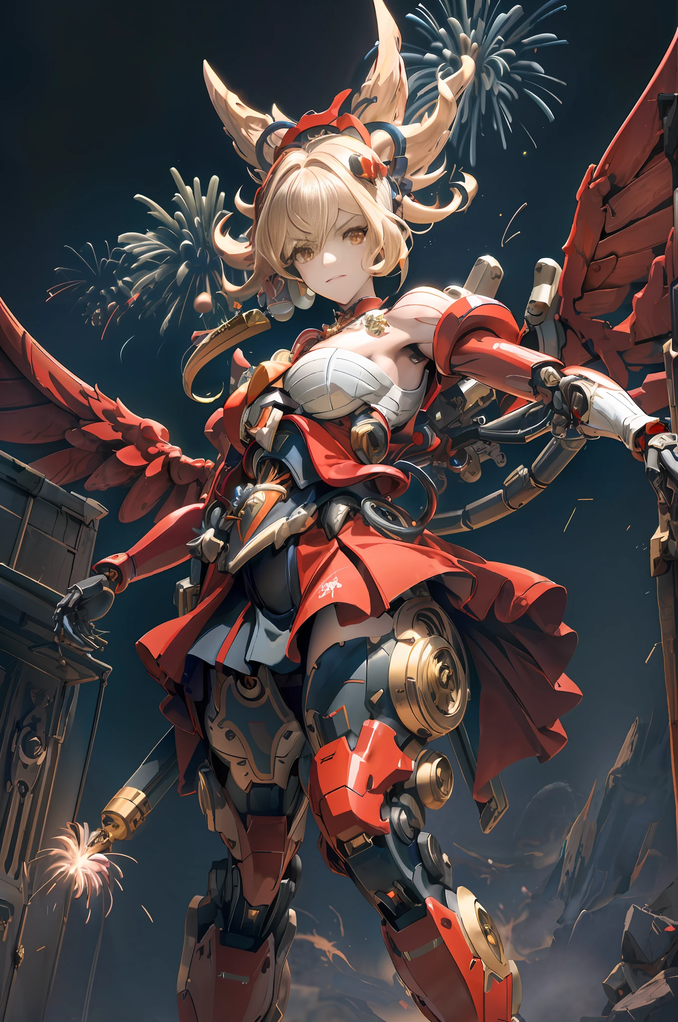 anime - style image of a female warrior with a sword and armor, mechanized valkyrie girl, cushart krenz key art feminine, 2. 5 d cgi anime fantasy artwork, guilty gear art direction, granblue fantasy, best anime 4k konachan wallpaper, guilty gear strive splash art, anime fantasy artwork, detailed key anime art, detailed digital anime art