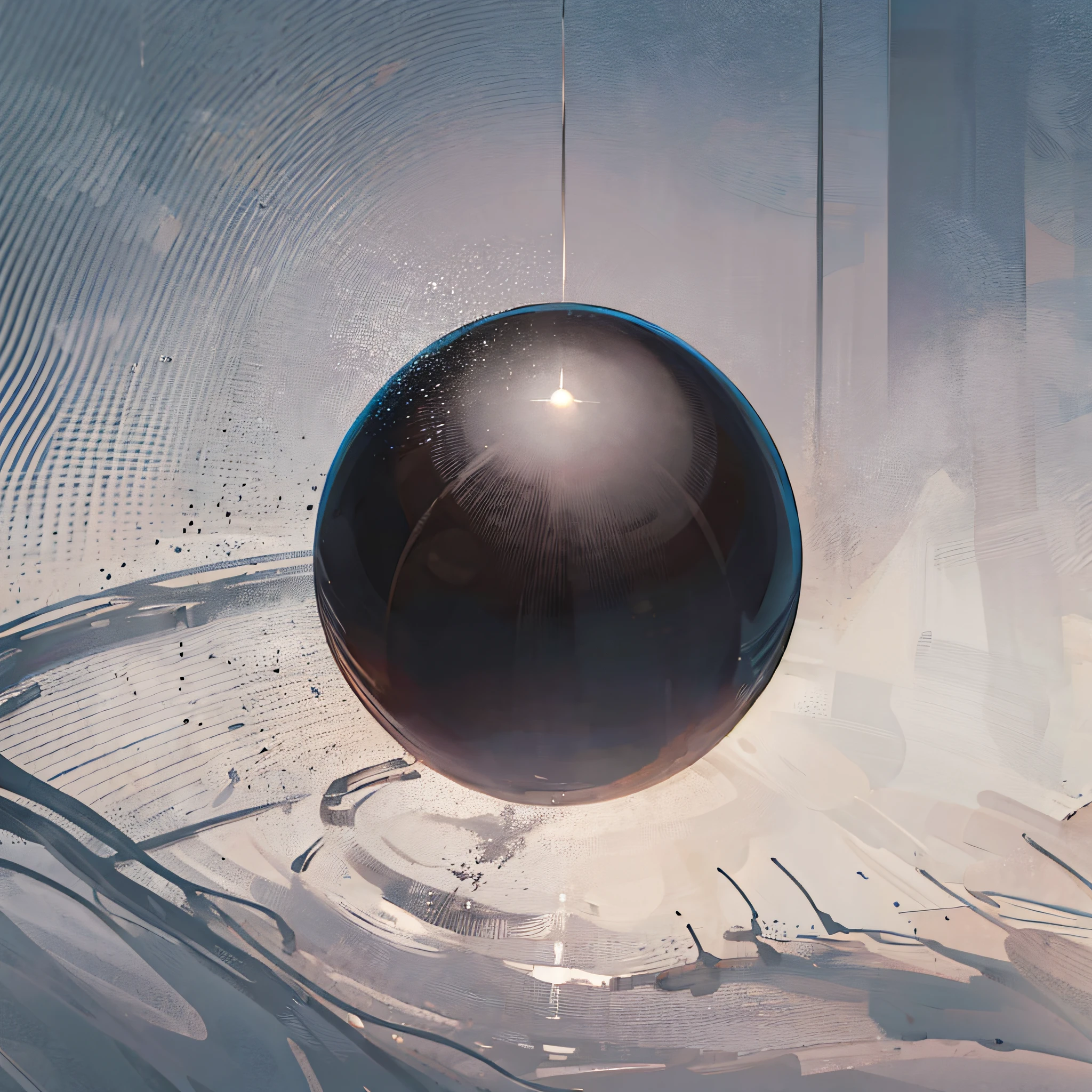 It is an empty round sphere of glass on a pure black background --auto --s2