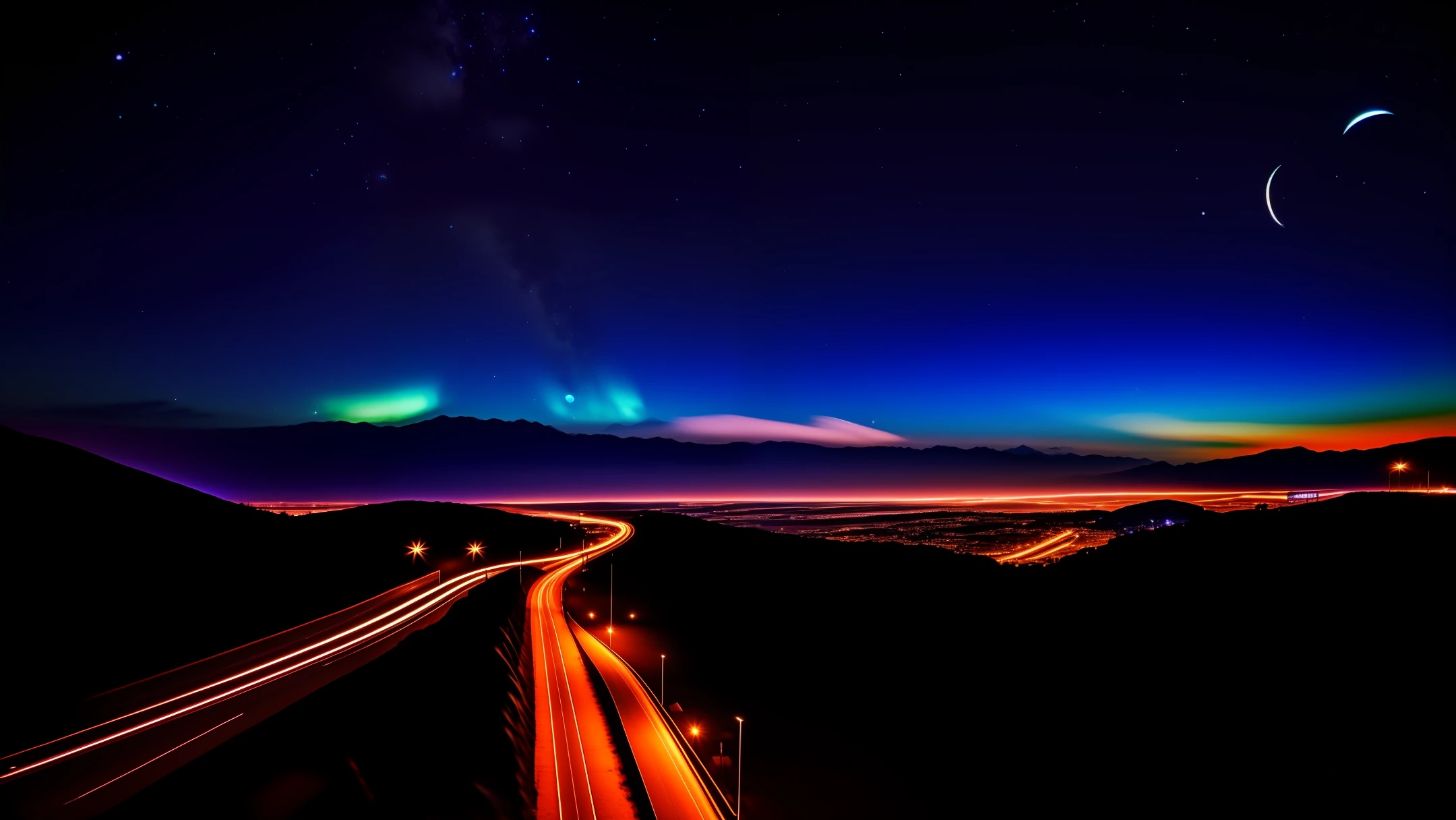 Left hand, night view