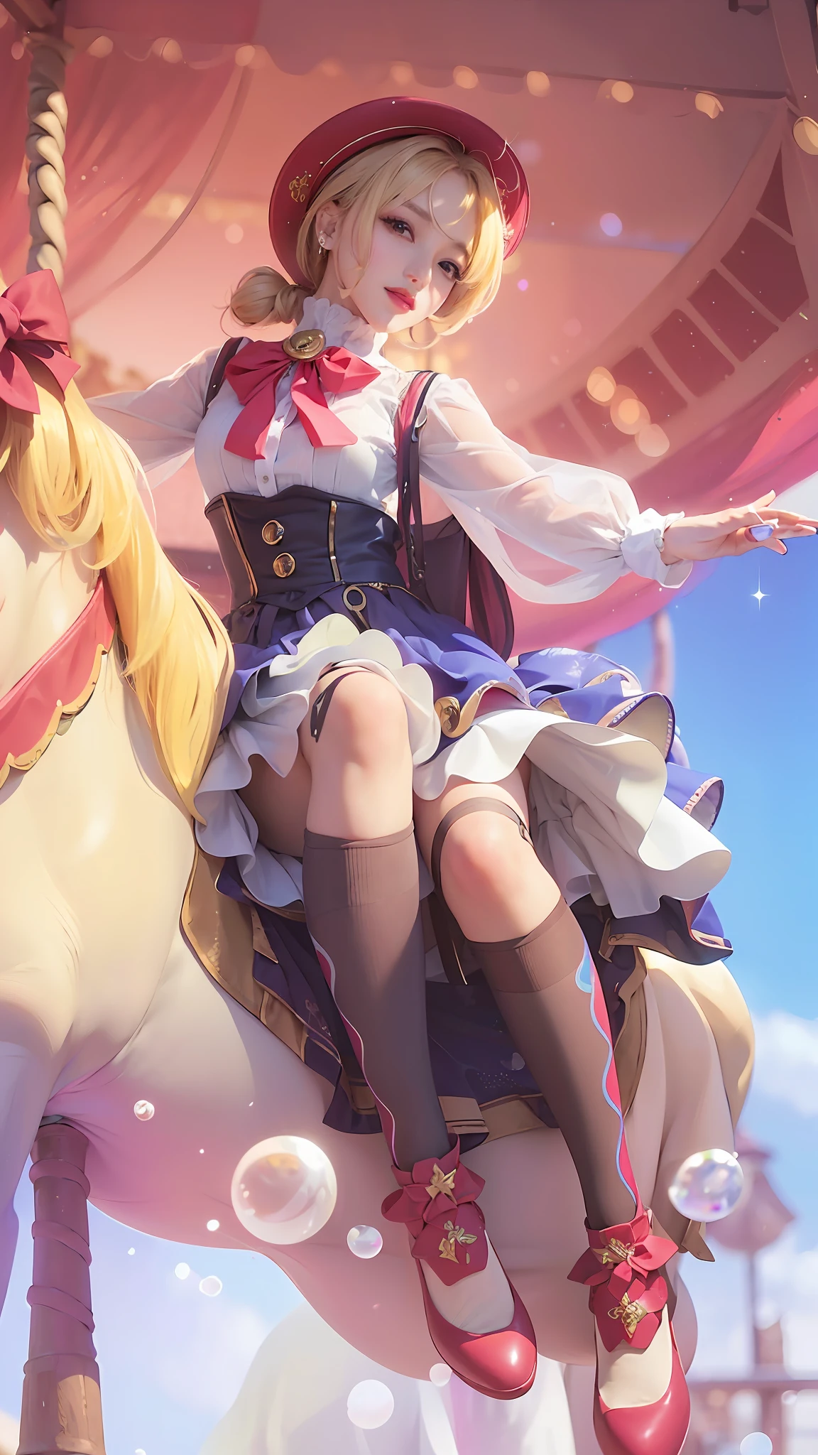 (8k, RAW photo, photorealistic:1.25) ,( lipgloss, eyelashes, gloss-face, glossy skin, best quality, ultra highres, depth of field, chromatic aberration, caustics, Broad lighting, natural shading,Kpop idol) looking at viewer with a serene and goddess-like happiness,