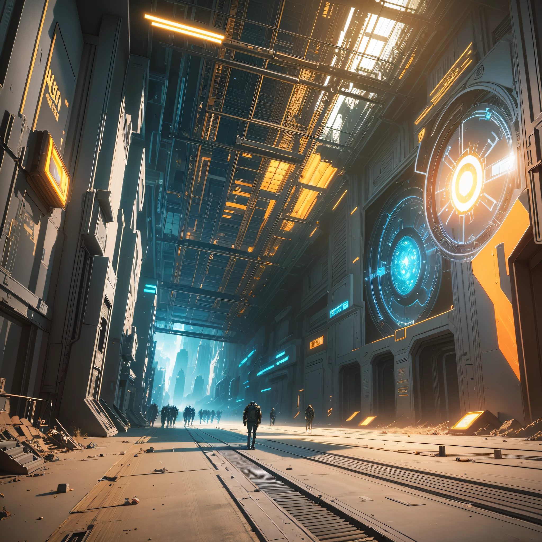 Sci-fi, artificial sun, a grand scene concept art --auto --s2