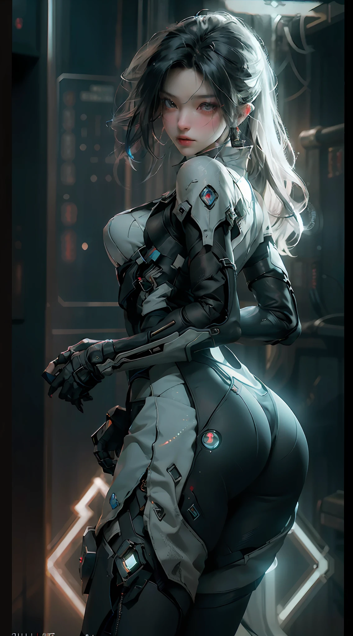 ((Best Quality)), (Masterpiece)), (Details:1.4), 3D, Beautiful Cyberpunk Woman Image,HDR (High Dynamic Range),Ray Tracing,NVIDIA RTX,Super Resolution,Unreal 5,Subsurface Scattering,PBR Texturing,Post-Processing,Anisotropic Filtering,Depth of Field,Maximum Clarity and Sharpness, Multilayer Textures, Albedo and Specular Maps, Surface Shading, Accurate Simulation of Light-Material Interactions, Perfect Proportions, Octane Rendering, Two-Tone Lighting, Wide Aperture, Low ISO, White Balance, Rule of Thirds, 8K RAW, Ass, Night, Cyber City