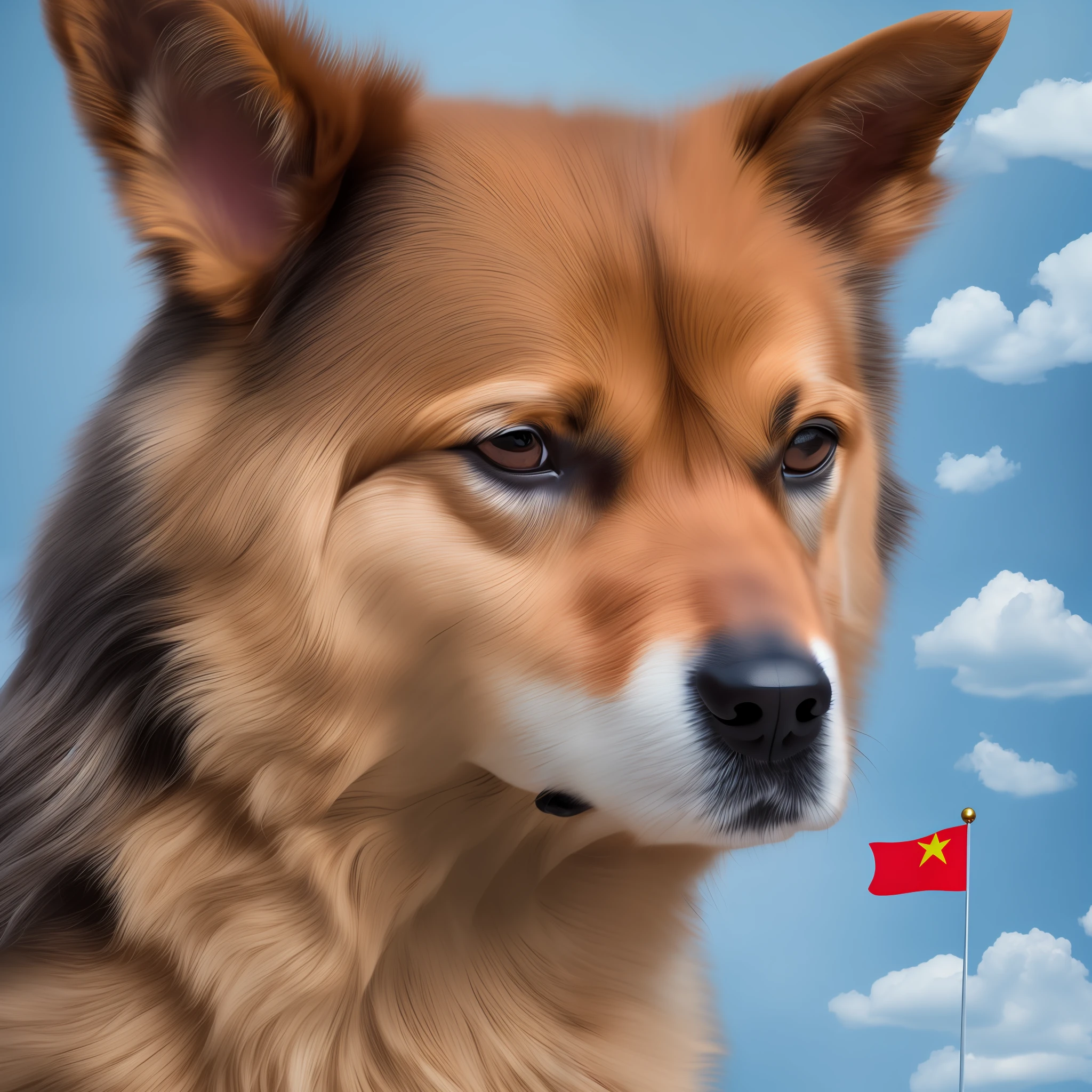 dog, country, flag, china, ultra detailed, realistic --auto --s2