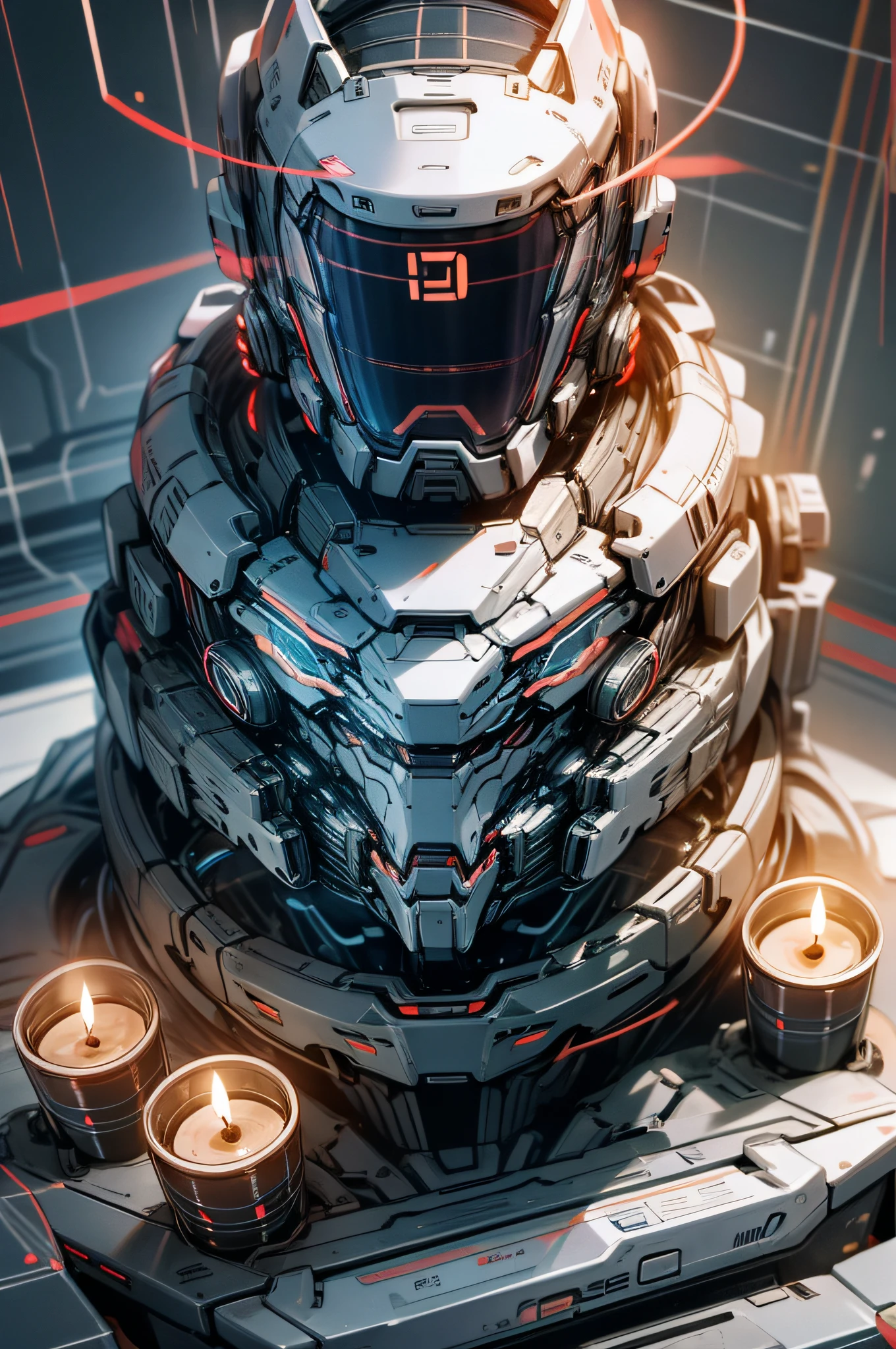 Cyber style, technology, candles