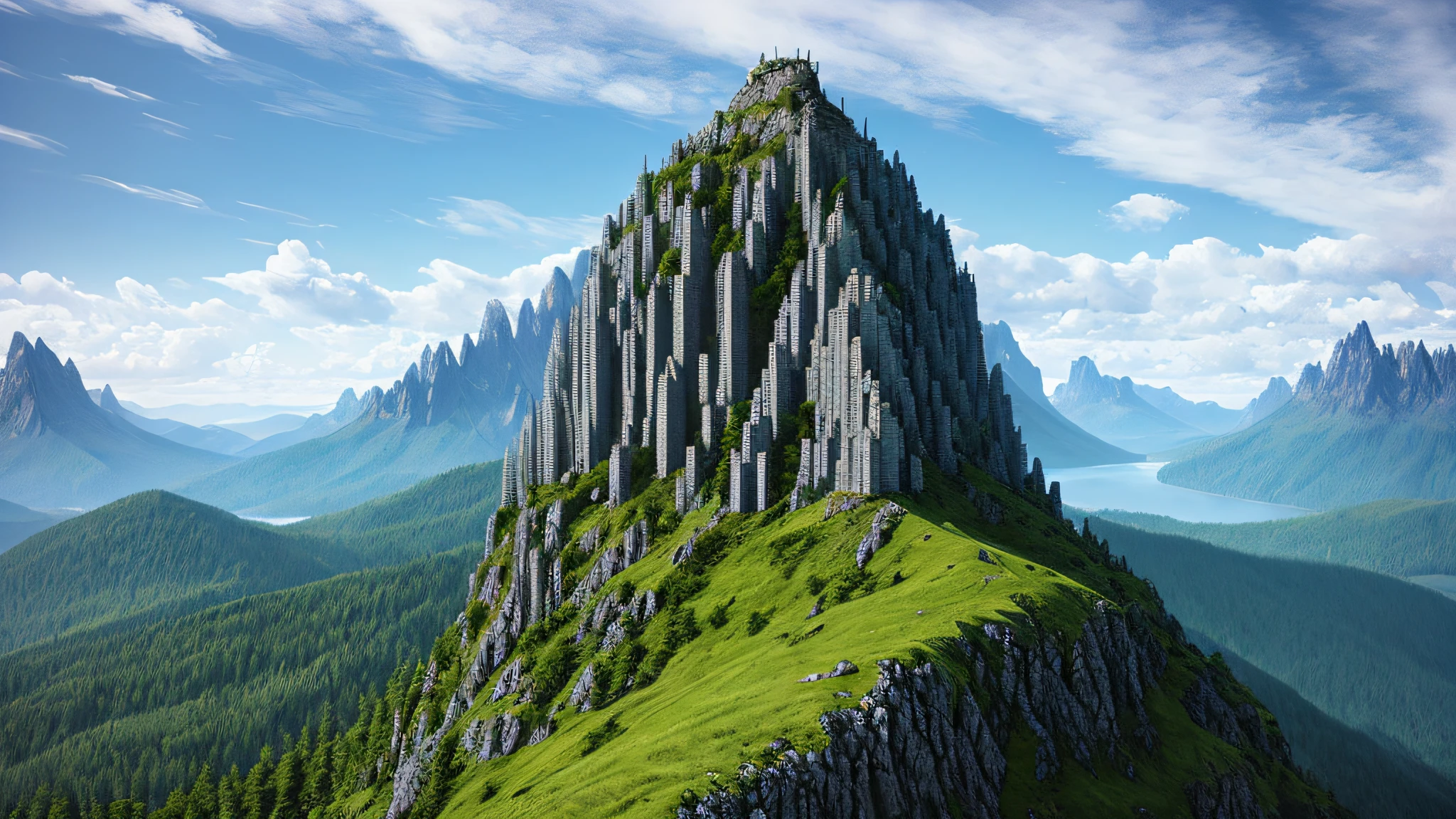 columnar mountain, artstation, hyperdetailed, ultra hd