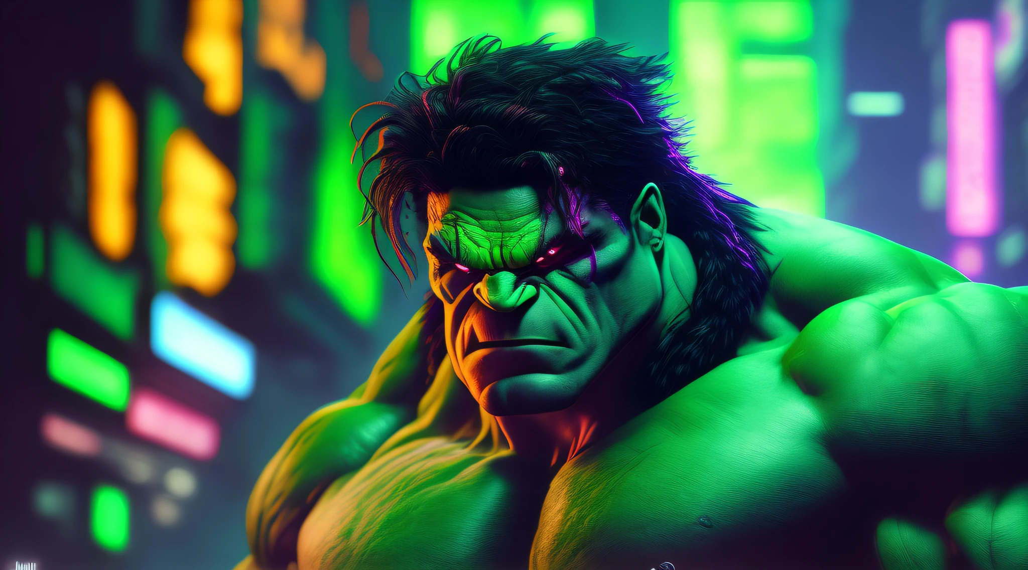 Hhulk, Cyberpunk, 8k.