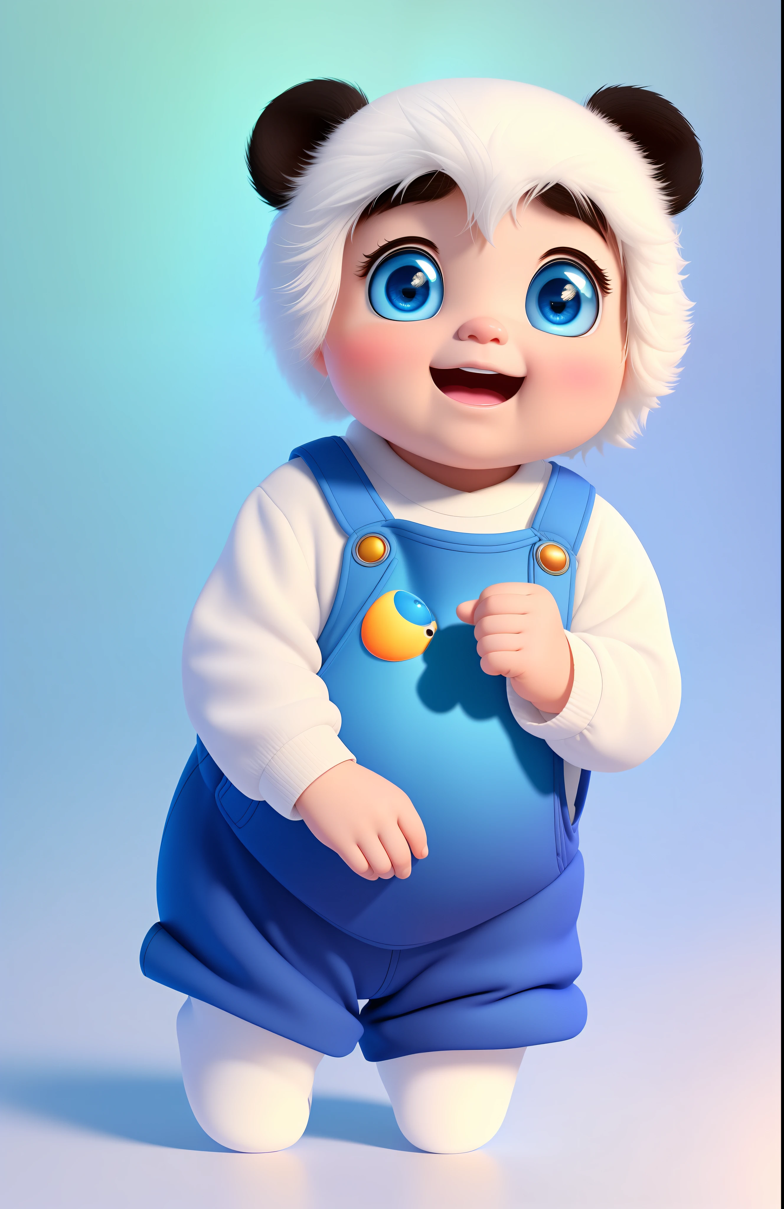 (masterpiece), (best quality), (ultra-detailed), (full body:1.2), Super cute, Baby, Pixar, Baby panda in pajamas, Big bright eyes, Fluffy, Smile, Delicate and fine, Fairy tales, Incredibly high detailed, Pixar style, Bright color palette, Natural light, Simple background with pure color, Octane render, Trending on Artstation, Gorgeous, Ultra wide angle, 8k, HD, Realistic