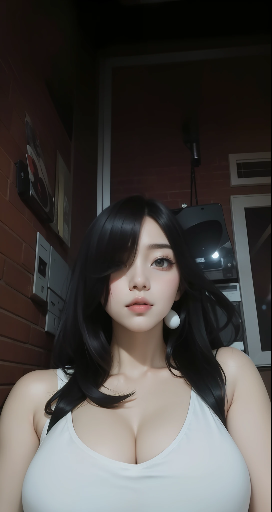 beautiful female k-pop idol, her face is visible, close-up portrait, shot on sony a1, 85mm F/1. 4 ISO 100, medium format, 45 megapixel, studio lighting, softbox, high shutter speed flash photography, award-winning photograph with golden ratio composition, look at viewer