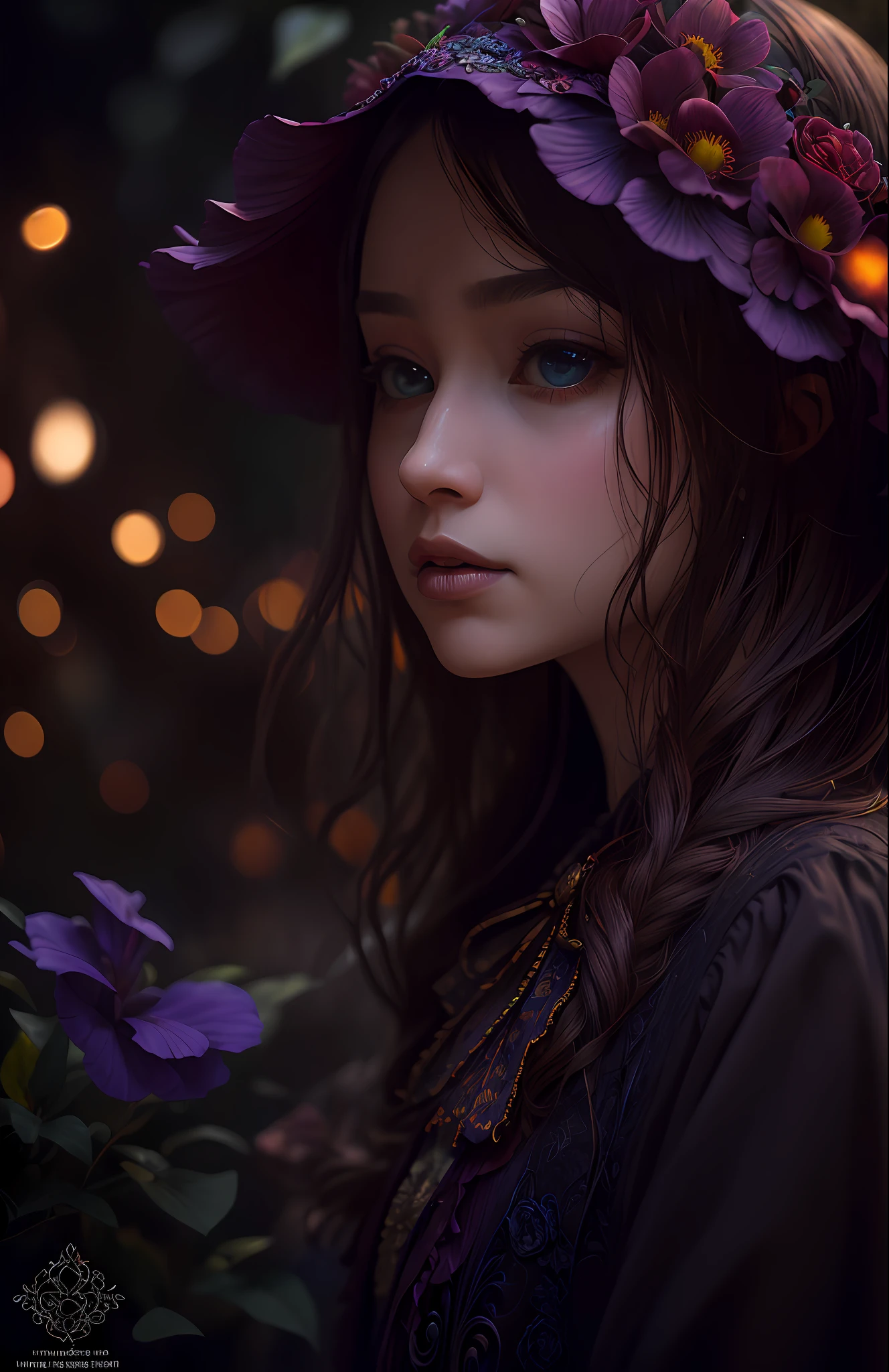 A flower by Casey Weldon, Olga Kvasha, Miho Hirano, hyperdetailed intricately detailed gothic art trending on Artstation triadic colors Unreal Engine 5 detailed matte painting, deep color, fantastical, intricate detail, splash screen, complementary colors, fantasy concept art, 8k resolution, gothic deviantart masterpiece, (dark shot:1.4), art by greg rutkowski and artgerm, soft cinematic light, adobe lightroom, photolab, hdr, intricate, highly detailed, (depth of field:1.4)