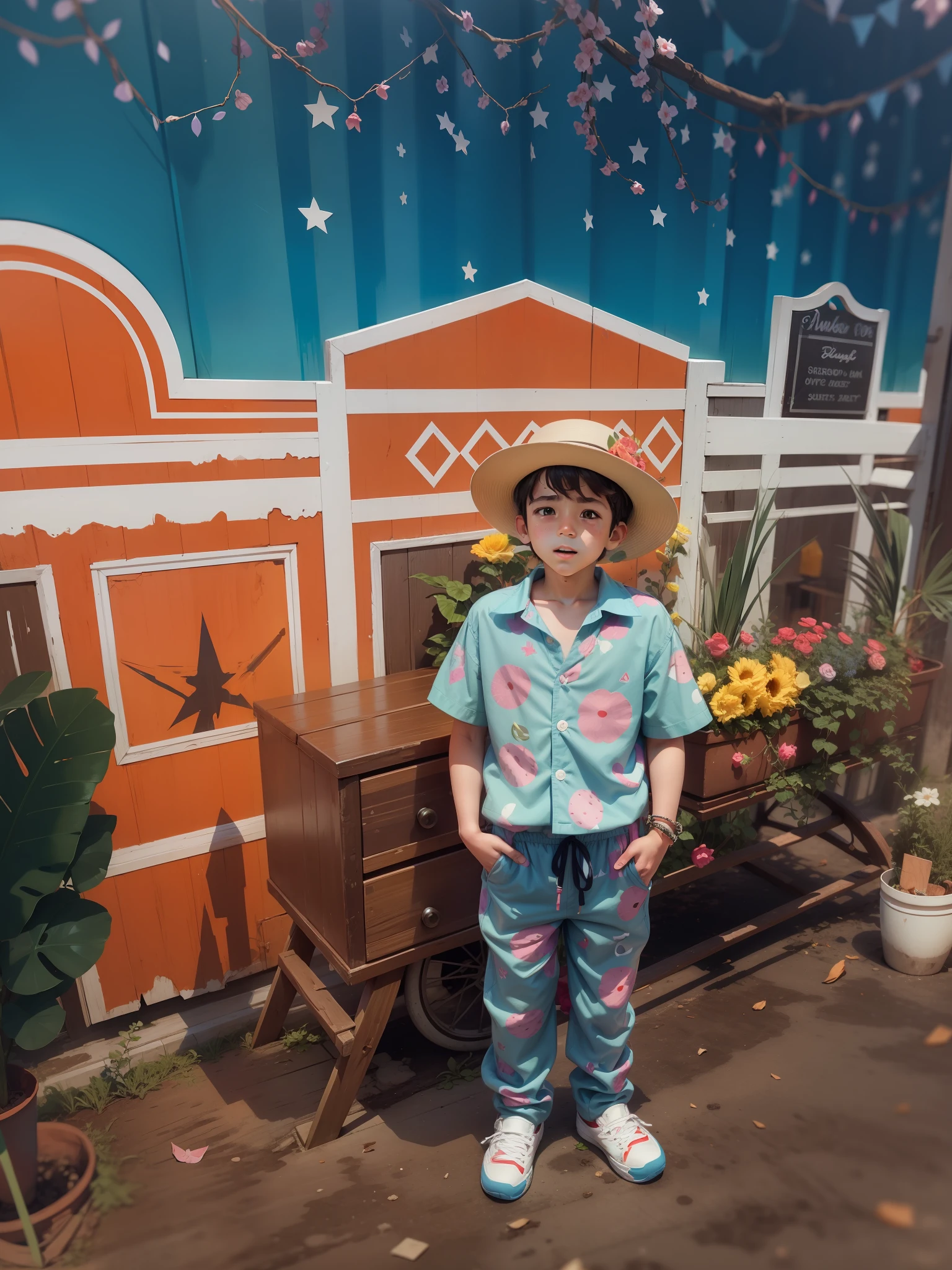 A boy in June party clothes (( swidden))