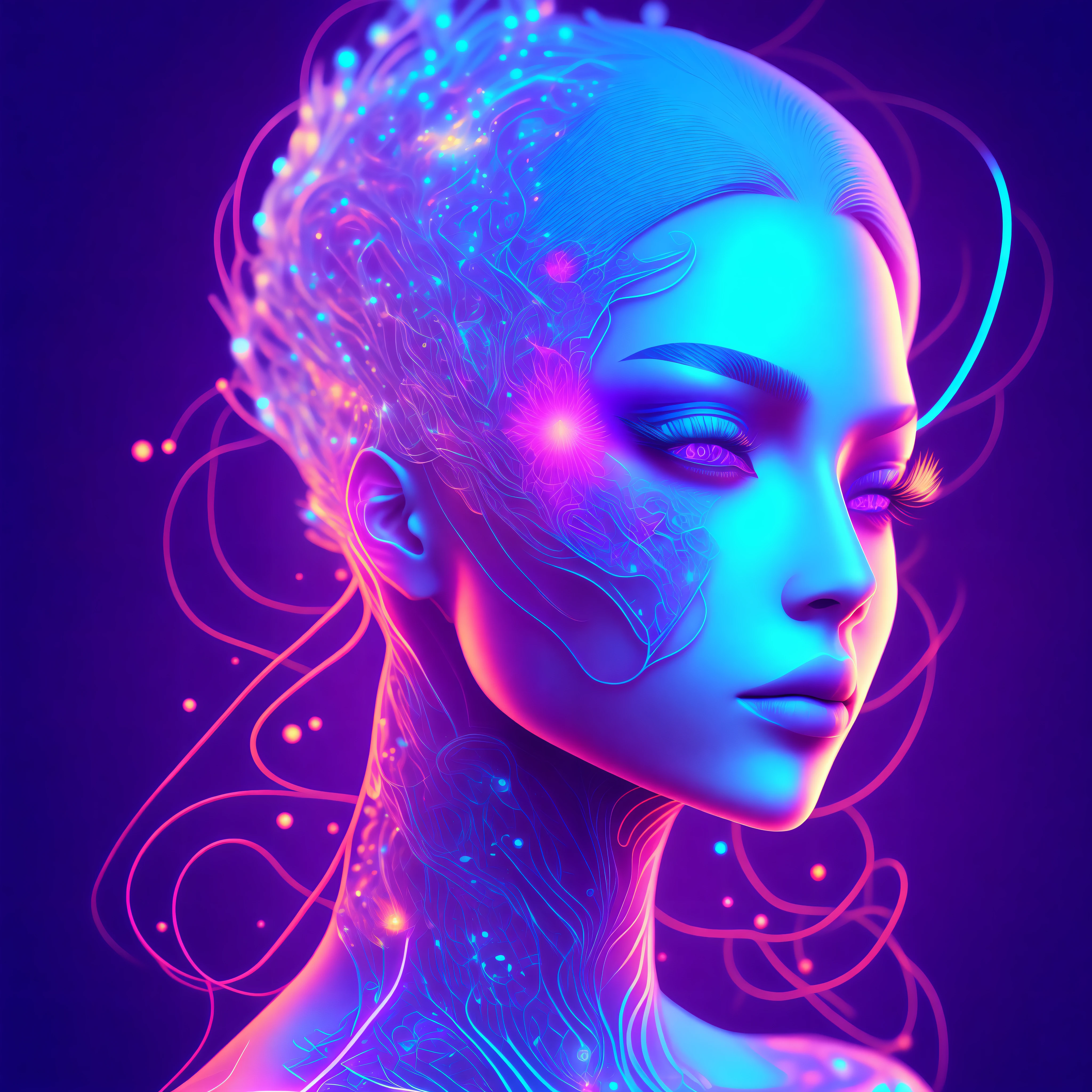 a digital painting of a woman's face, intricate neon circuit pattern, low poly outlines, avatar image, brandon woelfel, neural machine, intricate led jewellery, dna strands, grid and web, side profile artwork, a digital painting of a woman with glowing hair, neon outlines, featured on polycount, intricate portrait design, abstract album cover, avatar image, vector design, beautiful avatar pictures, a digital painting of a woman with flowers in her hair, intricate futuristic led jewelry, deviantarz, emerging from blue fire, side profile waist up portrait, art cover illustration, aesthetic!!!!!! female genie, inspired by Sam Spratt, intricate mechanical body, luminous, by Yang Buzhi, complex 3d render ultra detailed of a beautiful porcelain profile woman android face, cyborg, robotic parts, 150 mm, beautiful studio soft light, rim light, vibrant details, luxurious cyberpunk, lace, hyperrealistic, anatomical, facial muscles, cable electric wires, microchip, elegant, beautiful background, octane render, H. R. Giger style, 8k, best quality, masterpiece, illustration, an extremely delicate and beautiful, extremely detailed ,CG ,unity ,wallpaper, (realistic, photo-realistic:1.37),Amazing, finely detail, masterpiece,best quality,official art, extremely detailed CG unity 8k wallpaper, absurdres, incredibly absurdres, robot, silver halmet, full body, sitting, a digital painting of a woman's face, beautiful sci fi art, inspired by Cyril Rolando, 8k mandelbulber fractal, deviantarz, enlightenment. intricate, neon version of style jim burns, humanoid flora, a cyborg meditating, dribbble illustration, intricate colorful masterpiece, a digital painting of a woman's face, glowing lights intricate elegant, stuning fantasy 3 d render, nekro petros afshar, highly intricate and colorful, stunning 3d render of a fairy, modern illustration, by Olivia de Berardinis, houdini 3 d render, facets, zbrush central, beeple |