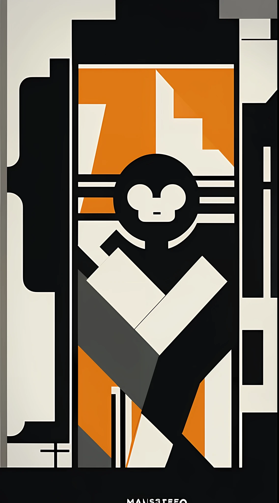 masterpiece, best quality, 1girl, spy movie poster, bauhaus, shapes, lines, abstract