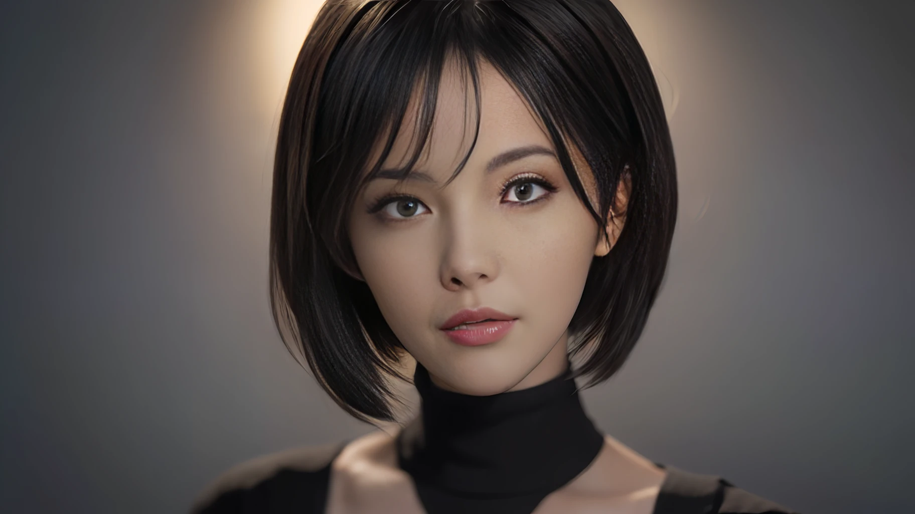 (masterpiece:1.3), (8k, photorealistic, RAW photo, best quality: 1.4), (1girl), beautiful face, (realistic face), (black hair, short hair:1.3), beautiful hairstyle, realistic eyes, beautiful detailed eyes, (realistic skin), beautiful skin, (sweater), absurdres, attractive, ultra high res, ultra realistic, highly detailed, golden ratio