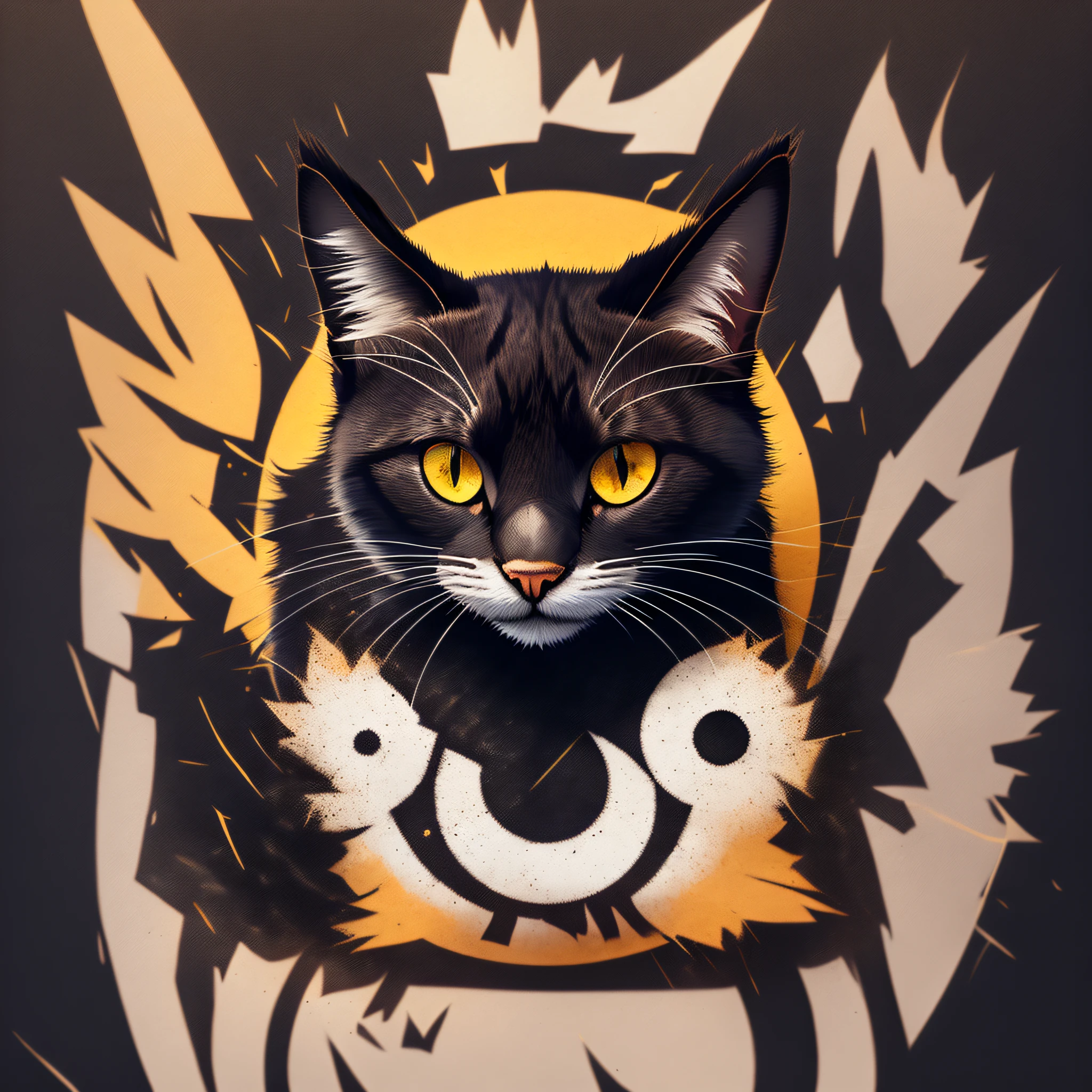 Create a logo for a billing system with the name Sunshine and that the main logo password a black cat with a small scar on the eye --auto --s2