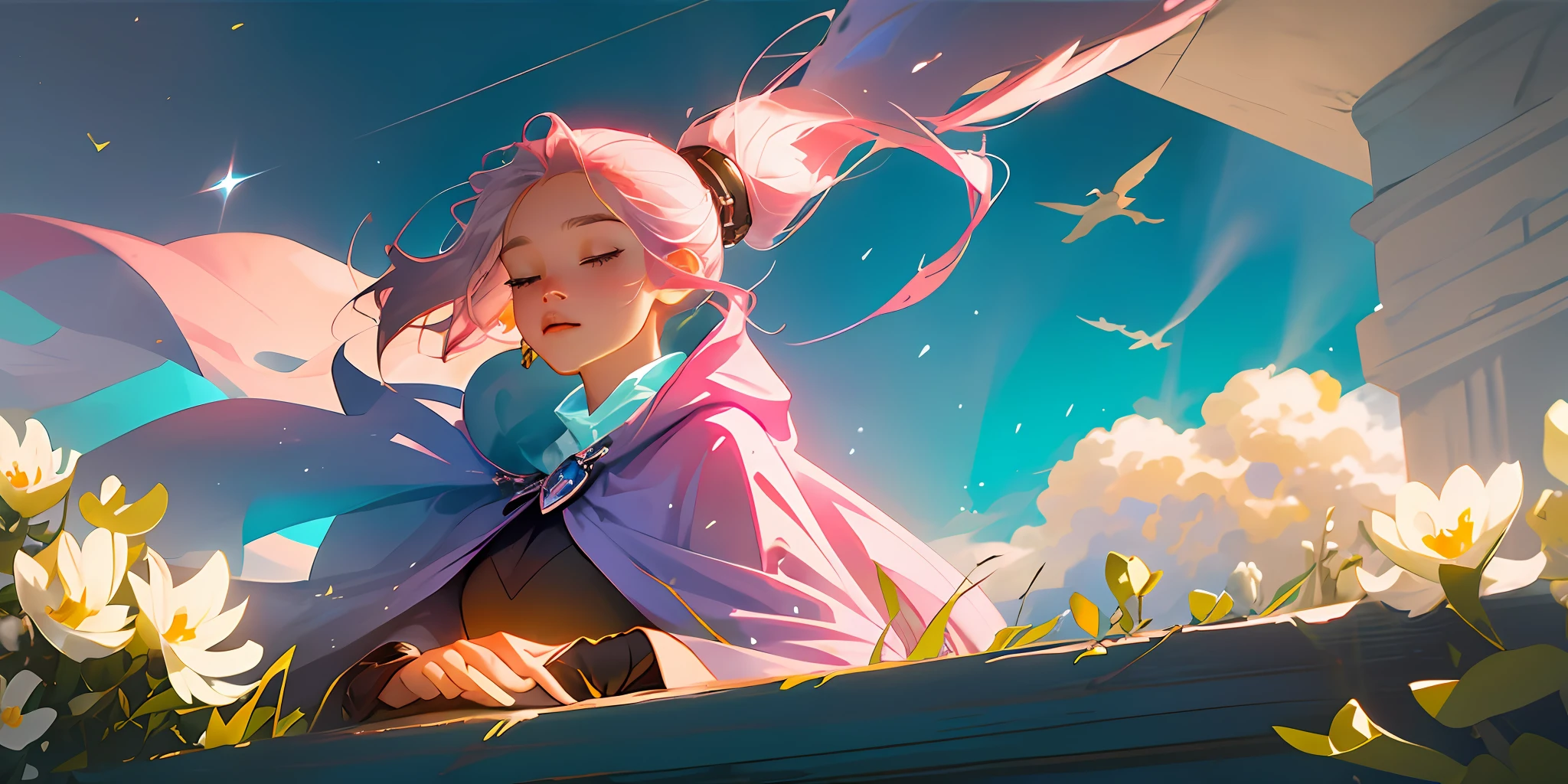 As soon as the sun began to set, Lily knew it was time for her special mission. She quickly donned her magic girl outfit, complete with a shimmering silver cape and matching boots, and stepped out onto the balcony of her apartment. Taking a deep breath, she closed her eyes and concentrated, focusing all her energy on the task at hand.
With a sudden gust of wind, Lily felt herself lifted off the ground, soaring higher and higher into the sky. The world below her seemed to shrink away as she ascended, leaving behind the hustle and bustle of the city for a whole new world of adventure.
As she flew, Lily’s heart raced with excitement. The wind whipped through her hair, and she felt the warm sun on her face, filling her with an incredible sense of freedom and power. She knew that there was no limit to what she could do, no challenge too great for her to overcome.
As she flew high above the clouds, Lily felt a sense of awe and wonder at the beauty of the world around her. The colors of the sunset filled the sky with vibrant shades of pink and orange, while the stars began to twinkle in the distance, beckoning her ever higher.
For hours she flew, exploring the skies and marveling at all the wondrous sights she encountered. And as the night wore on, Lily knew that this was only the beginning of her incredible journey as a magic girl who could fly in the sky.