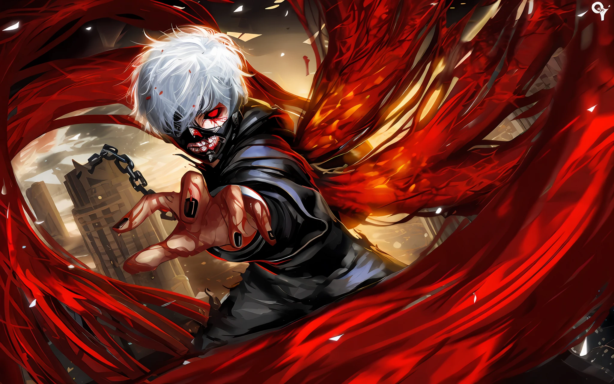 Smooth, sharp, bloody, red, angry