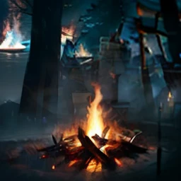 Bonfire, realistic,better lighting