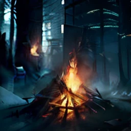 Bonfire, realistic,better lighting