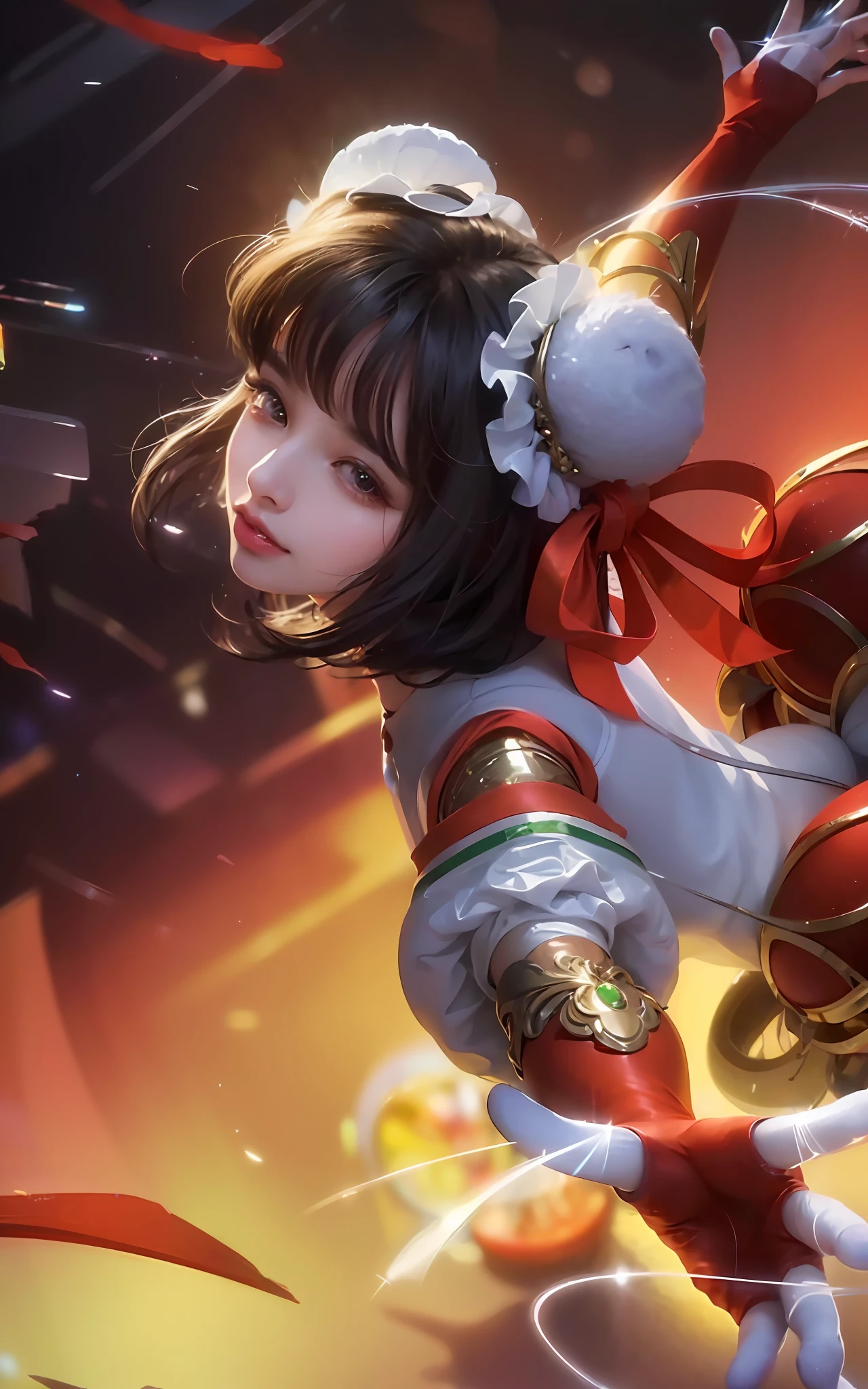 (8k, RAW photo, photorealistic:1.25) ,( lipgloss, eyelashes, gloss-face, glossy skin, best quality, ultra highres, depth of field, chromatic aberration, caustics, Broad lighting, natural shading,Kpop idol) looking at viewer with a serene and goddess-like happiness,