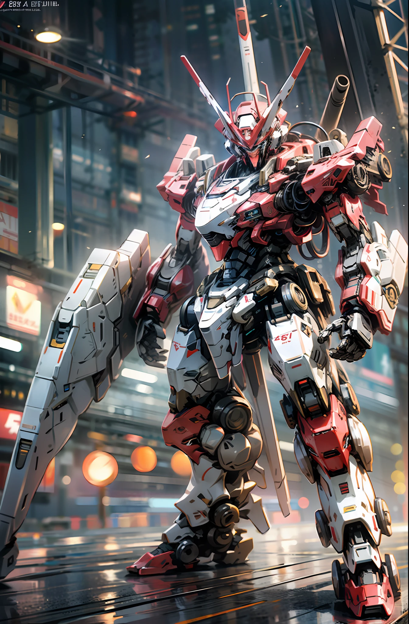 Bokeh,standing,ultra detailed,official art,4k 8k wallpaper,robot，,mecha