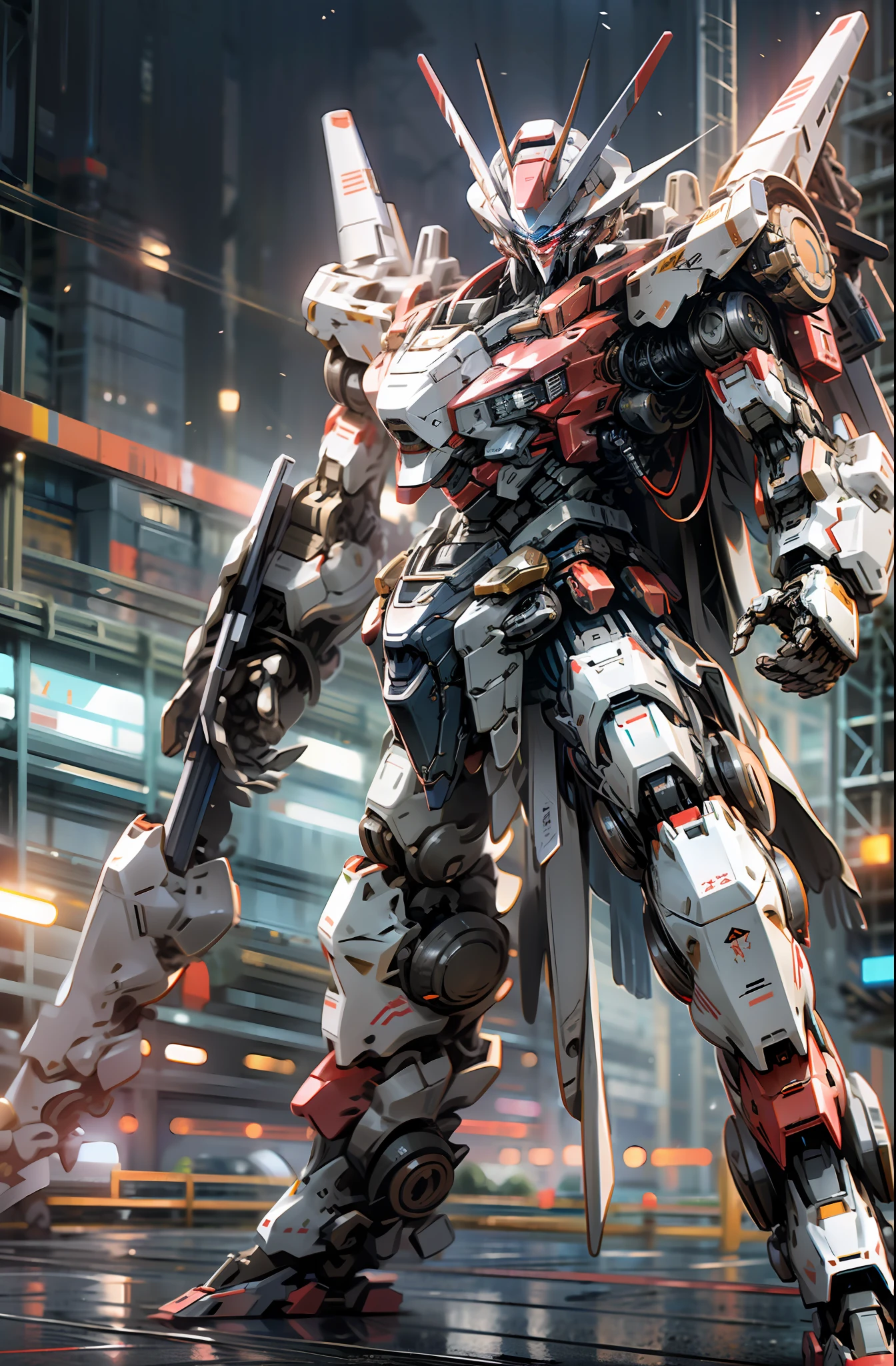 Bokeh,standing,ultra detailed,official art,4k 8k wallpaper,robot，,mecha