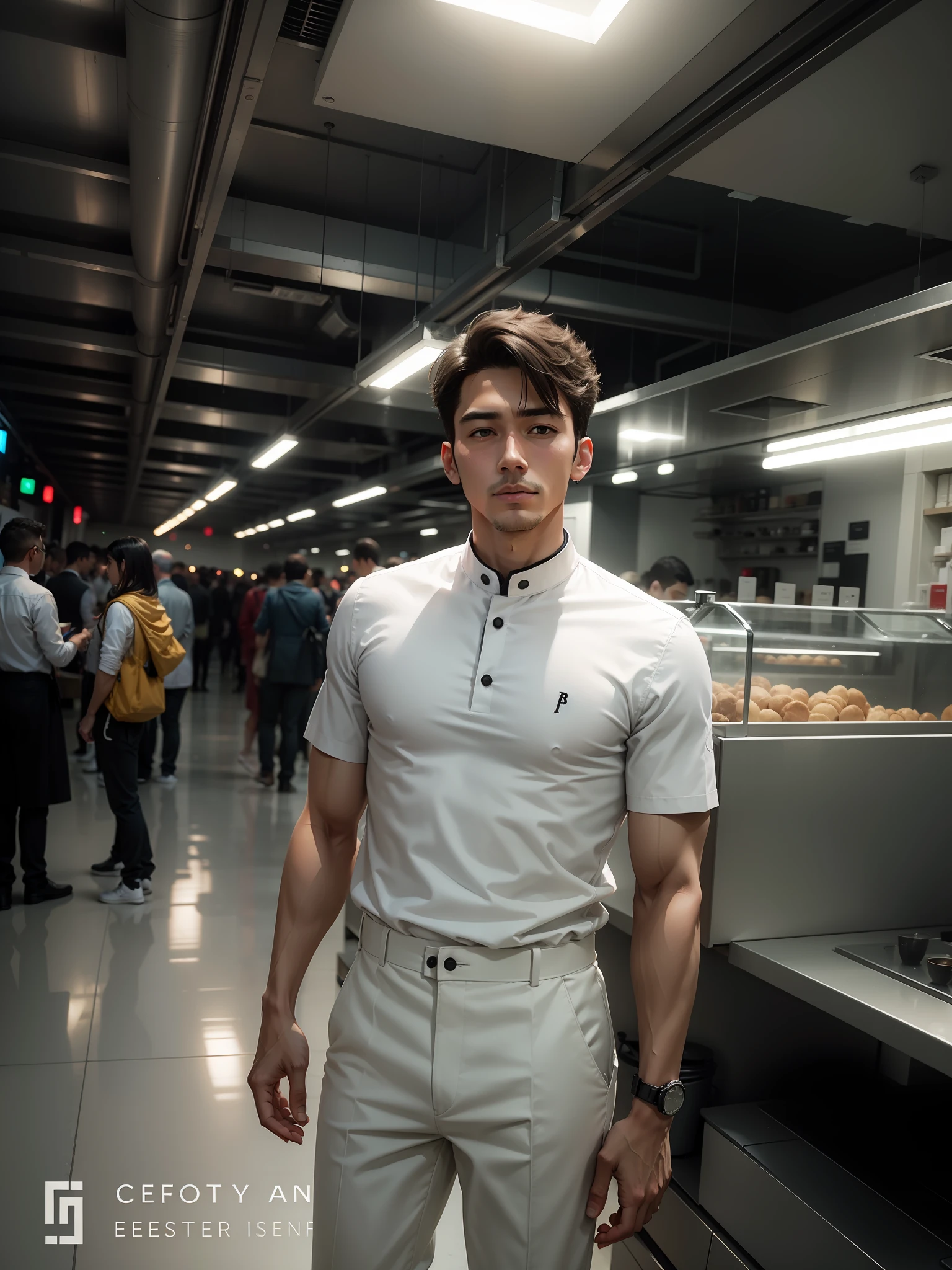A man white colour standing