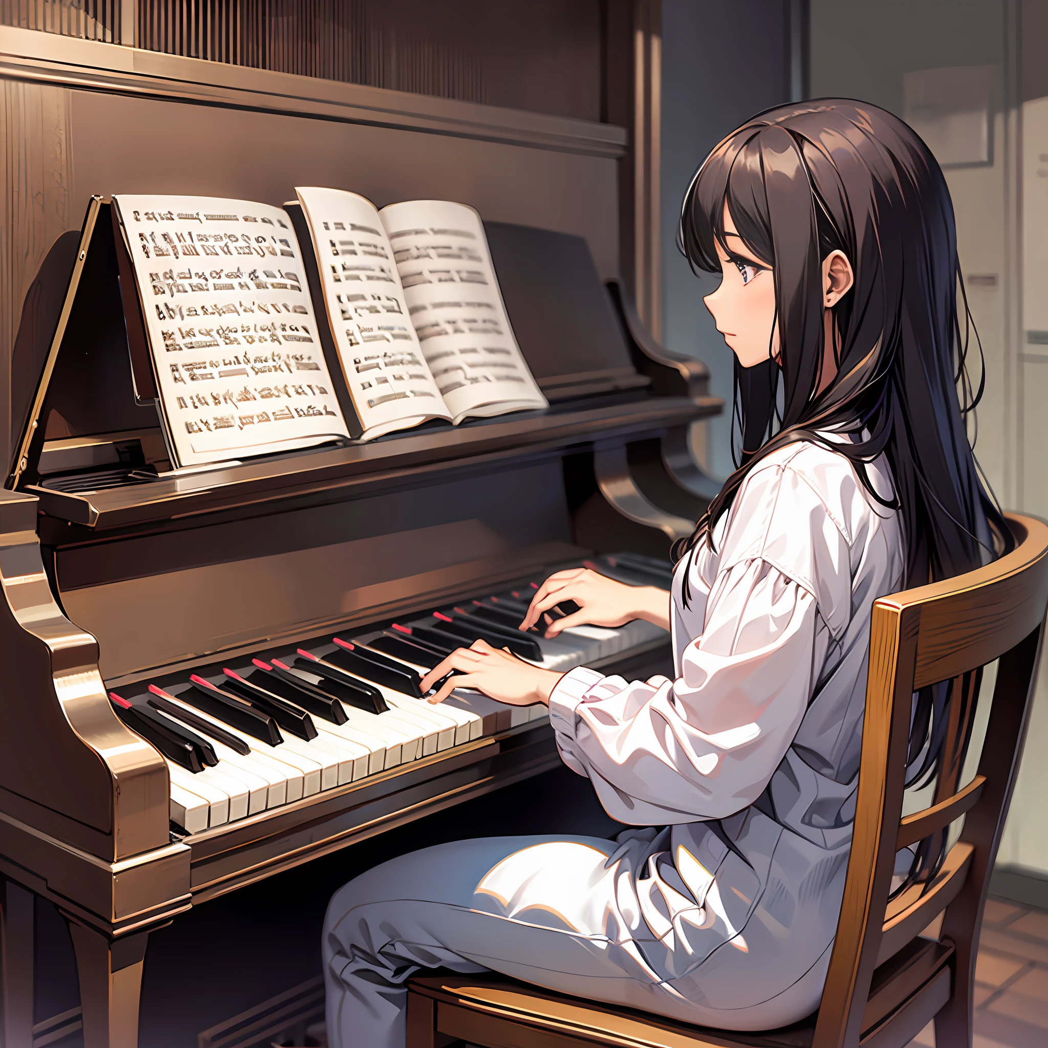 A person sitting and playing the piano --auto --s2