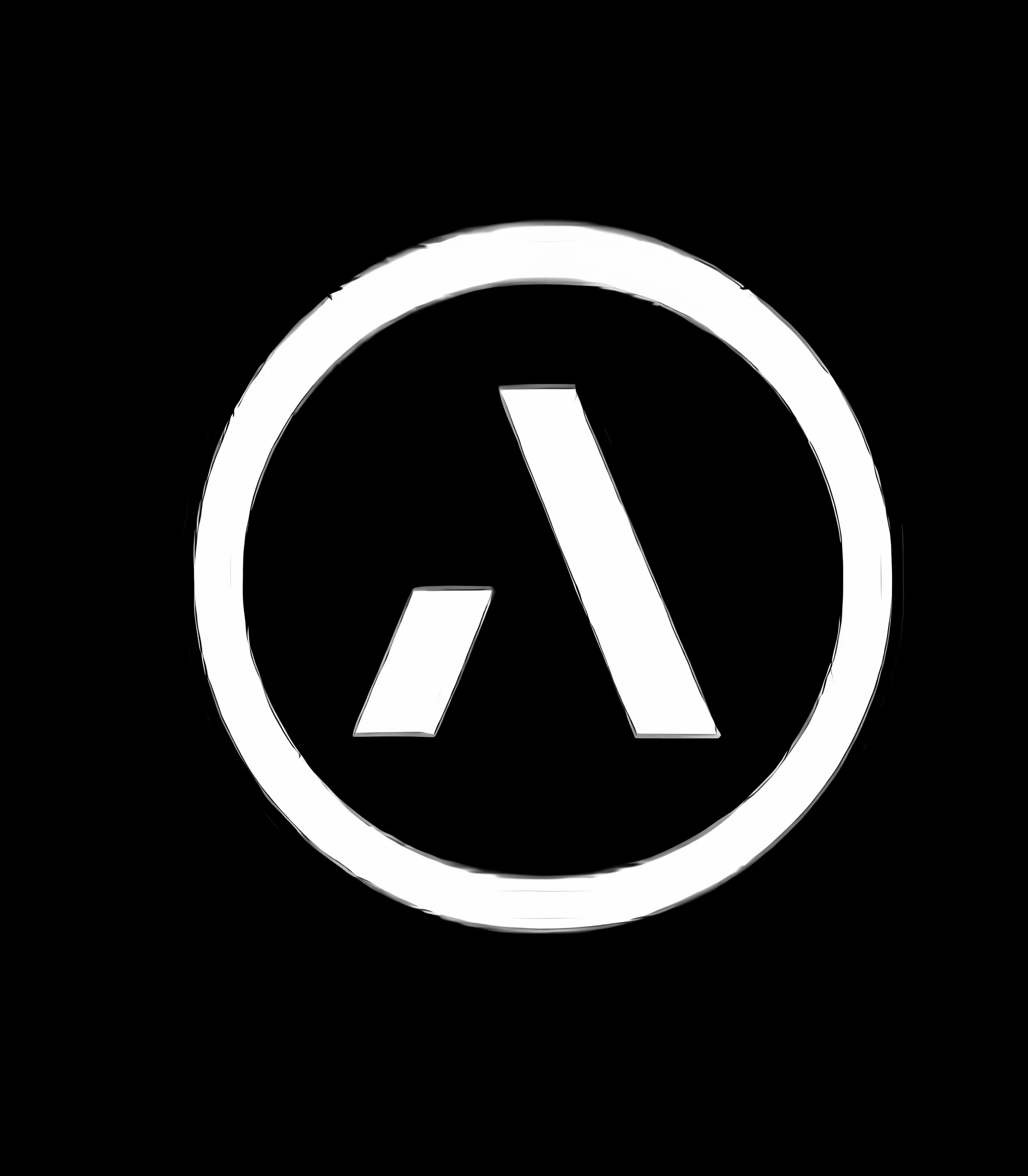 a black and white photo of a logo with the letter a in the middle, awwwards, black and white logo, adafruit, lambda, artgram, trending on artstatioin, artstation hq, a-channel, aperture science, arknights, avatar for website, artstation. c 11.0, aphex twin