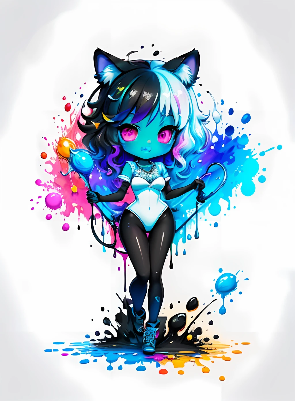 cute cartoon white background color, 3D Splash Art, mirror, ((white background)), roar, epic Instagram, Artstation, colorful paint splash style, contour, intricately detailed, unreal engine, fantasy, intricate detail, splash screen, complementary colors, fantasy concept art, 16k resolution, Masterpiece, Oil Painting, Heavy Strokes, Paint Drips, Splatter Arts black color in -- v 4 -