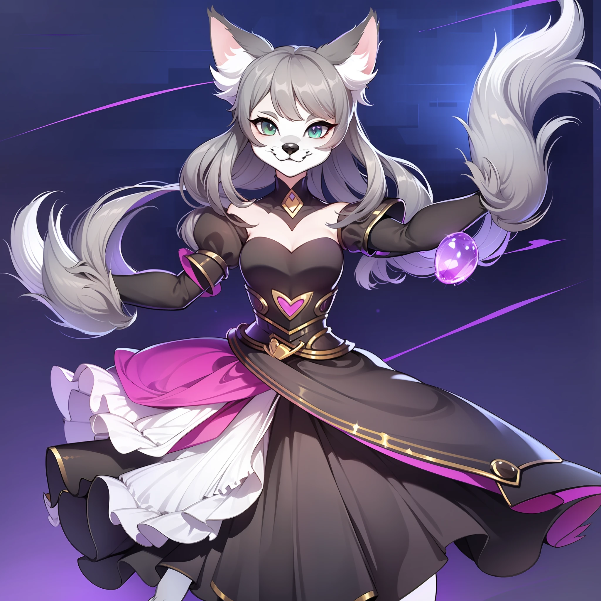 a drawing of a cat in a cat suit, dark grey wolf o'donnell, portrait a woman like reol, cursed image, my dress-up darling, he has dark grey hairs, behold, furry wolf, this character has cryokinesis, adorable design, dofus, aliased, unclad, made in 2019, mullet