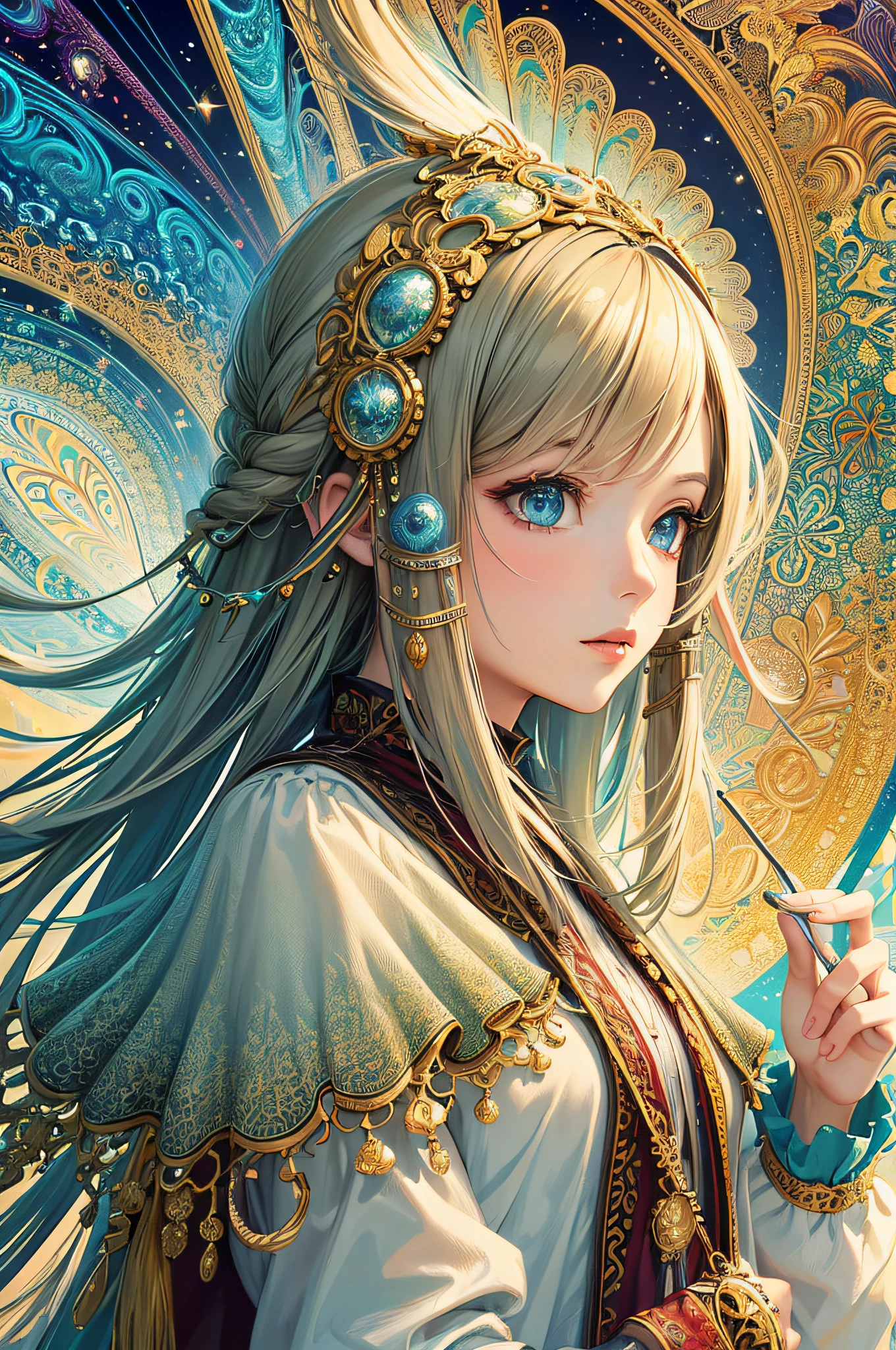 (masterpiece, top quality, best quality, official art, beautiful and aesthetic:1.2), (1girl), extreme detailed,(fractal art:1.3),colorful,highest detailed