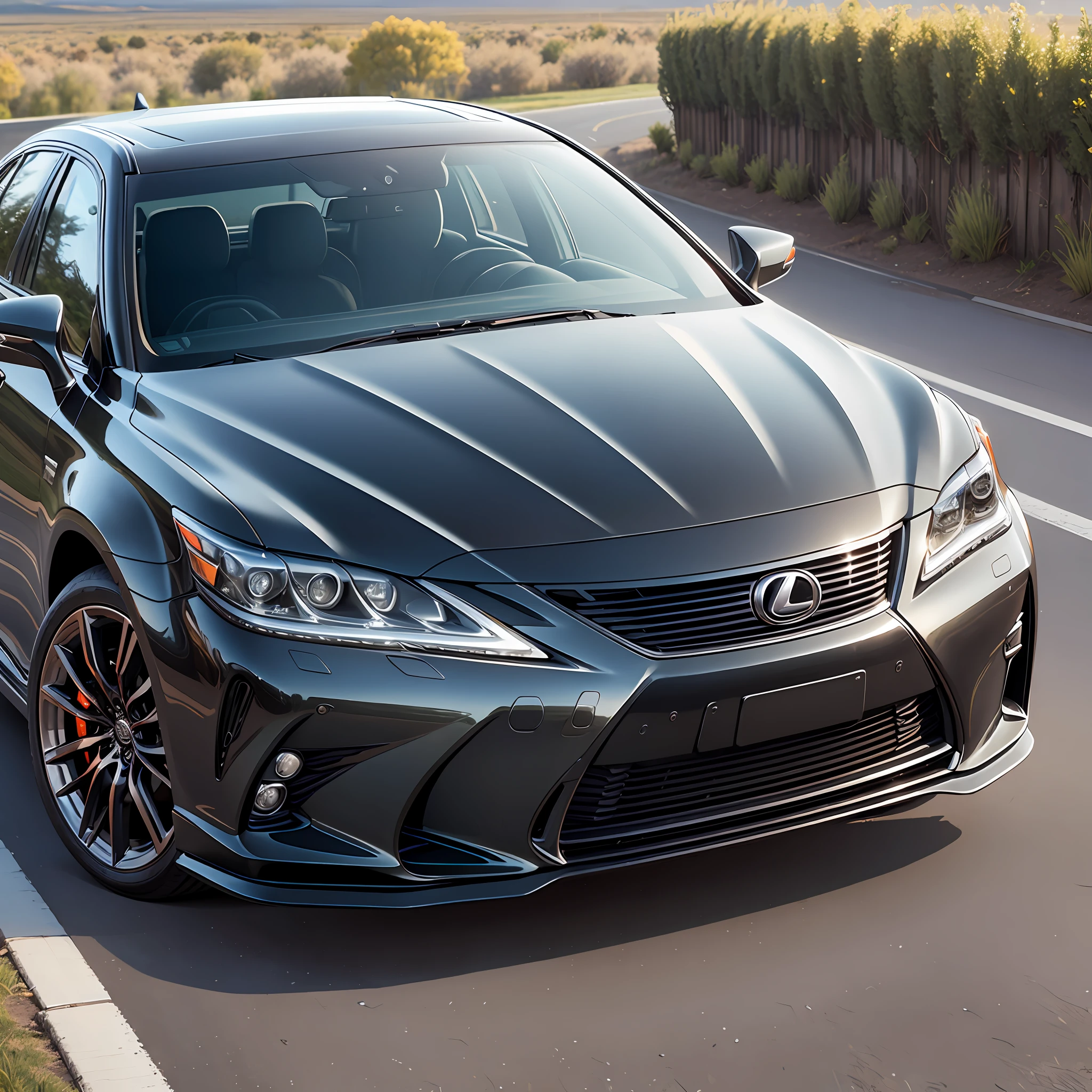 Next to the car Lexus ES250 stands a man --auto --s2